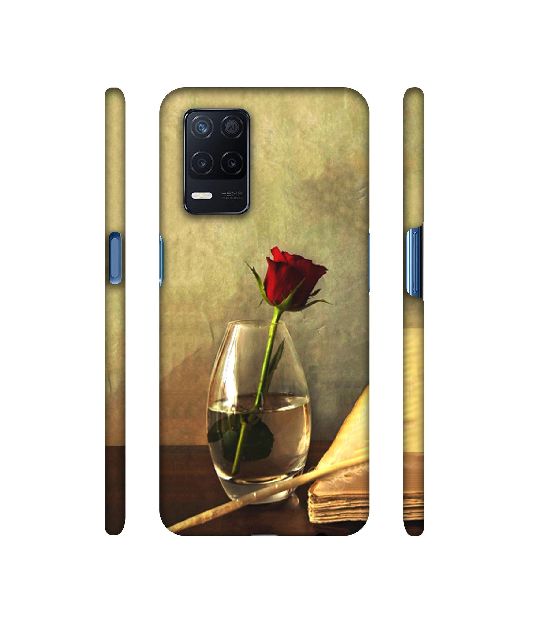 Red Rose in Glass Designer Hard Back Cover for Realme Narzo 30 5G