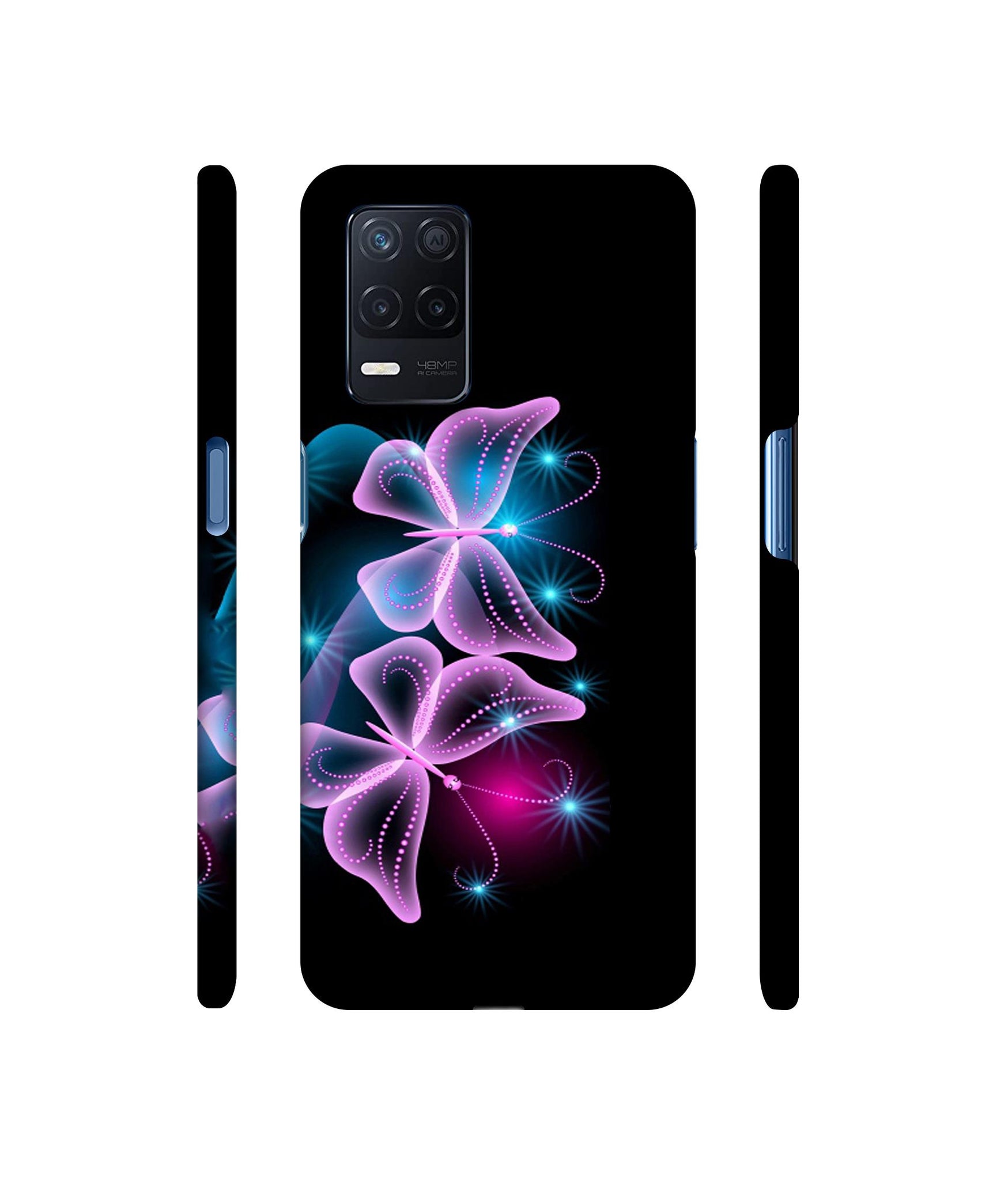Butterflies Neon Light Designer Hard Back Cover for Realme Narzo 30 5G