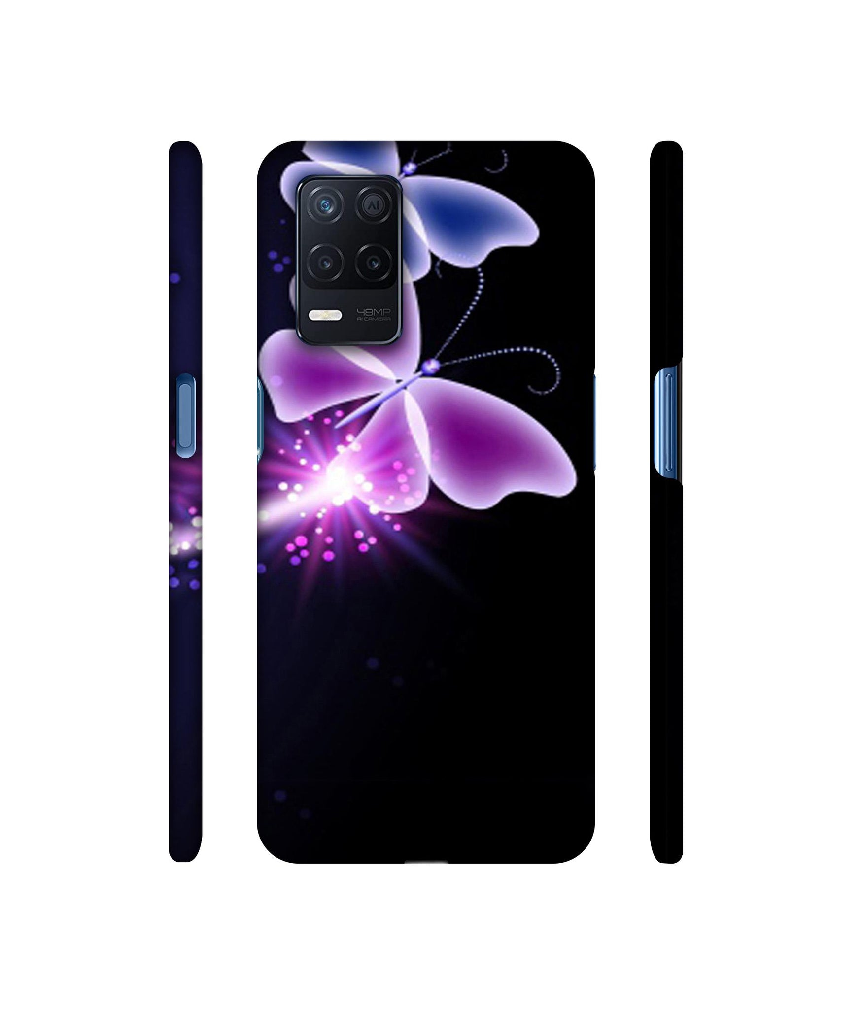 Neon Butterfly Light Abstract Shine Designer Hard Back Cover for Realme Narzo 30 5G