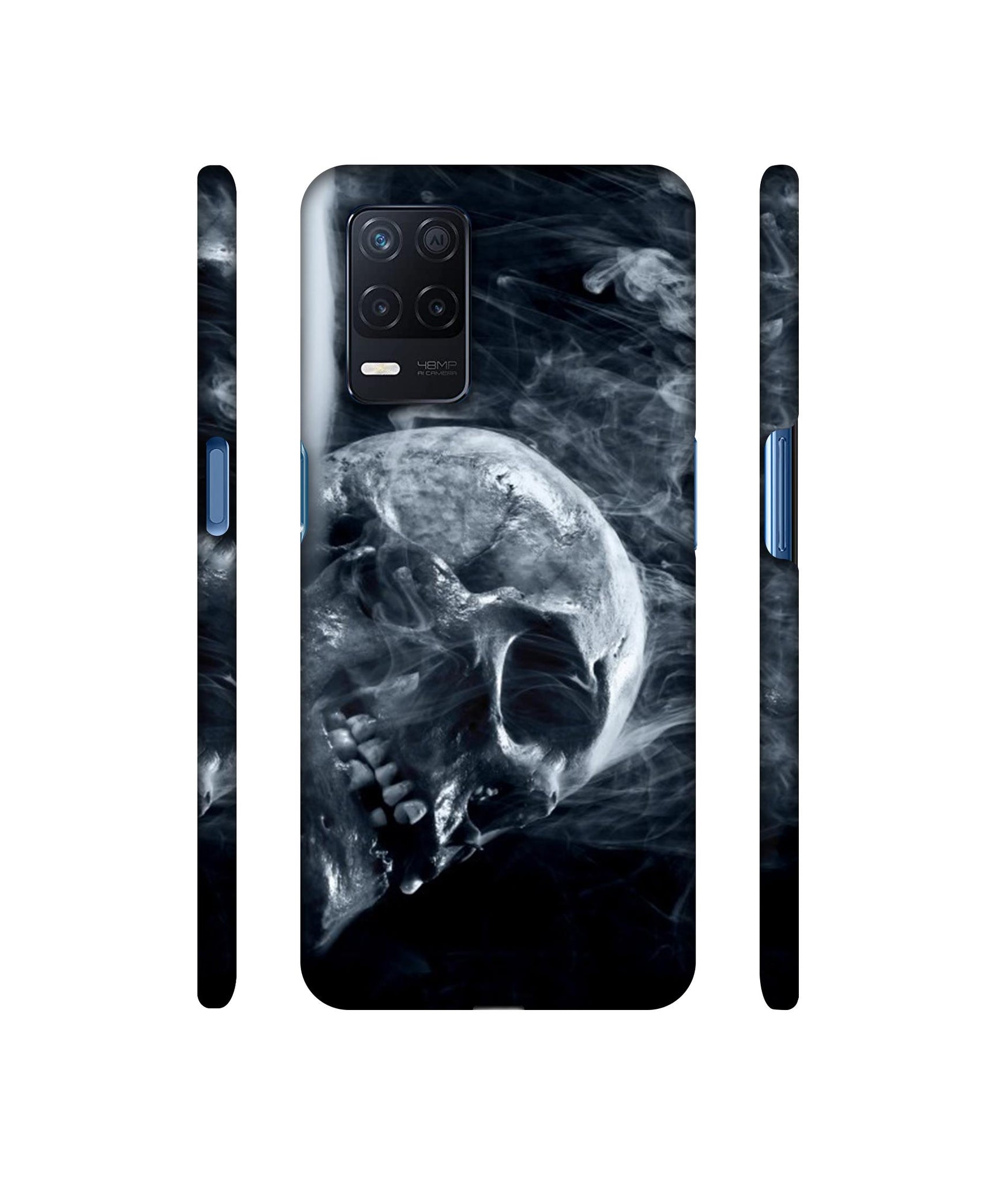 Skull Smoke Blue Scary Death Designer Hard Back Cover for Realme Narzo 30 5G