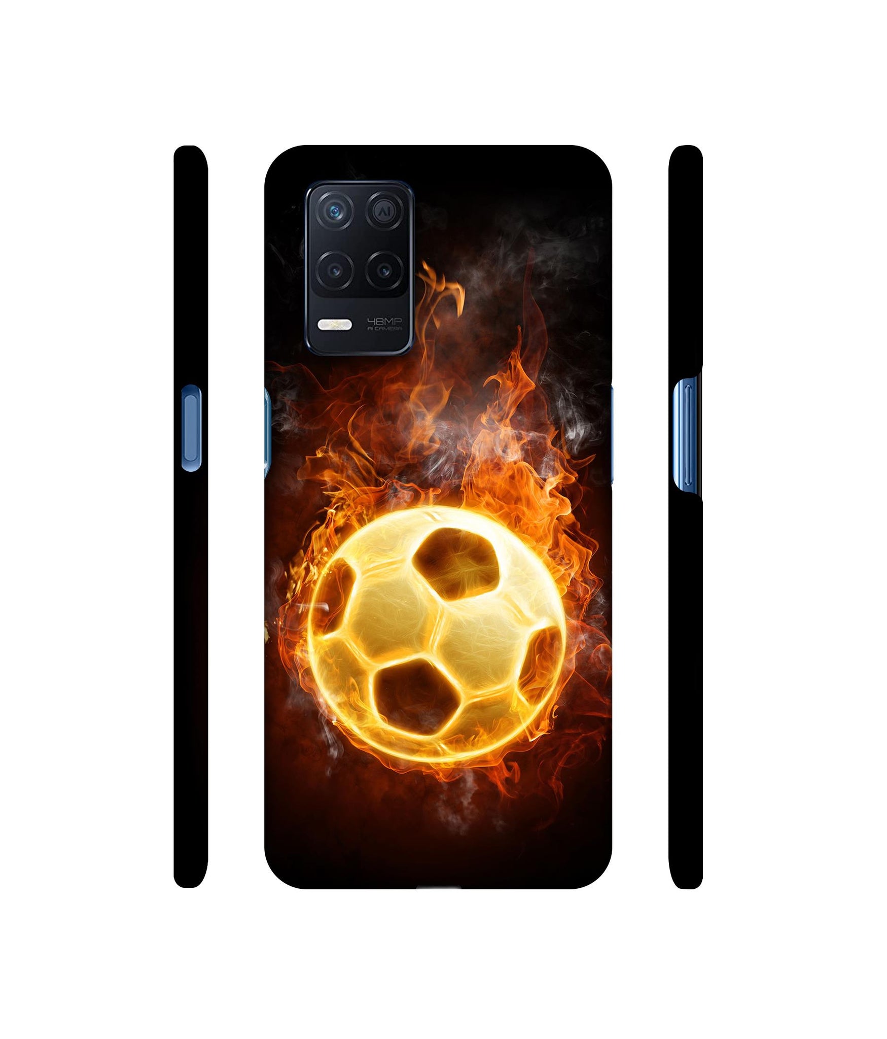 Football & Fire Designer Hard Back Cover for Realme Narzo 30 5G