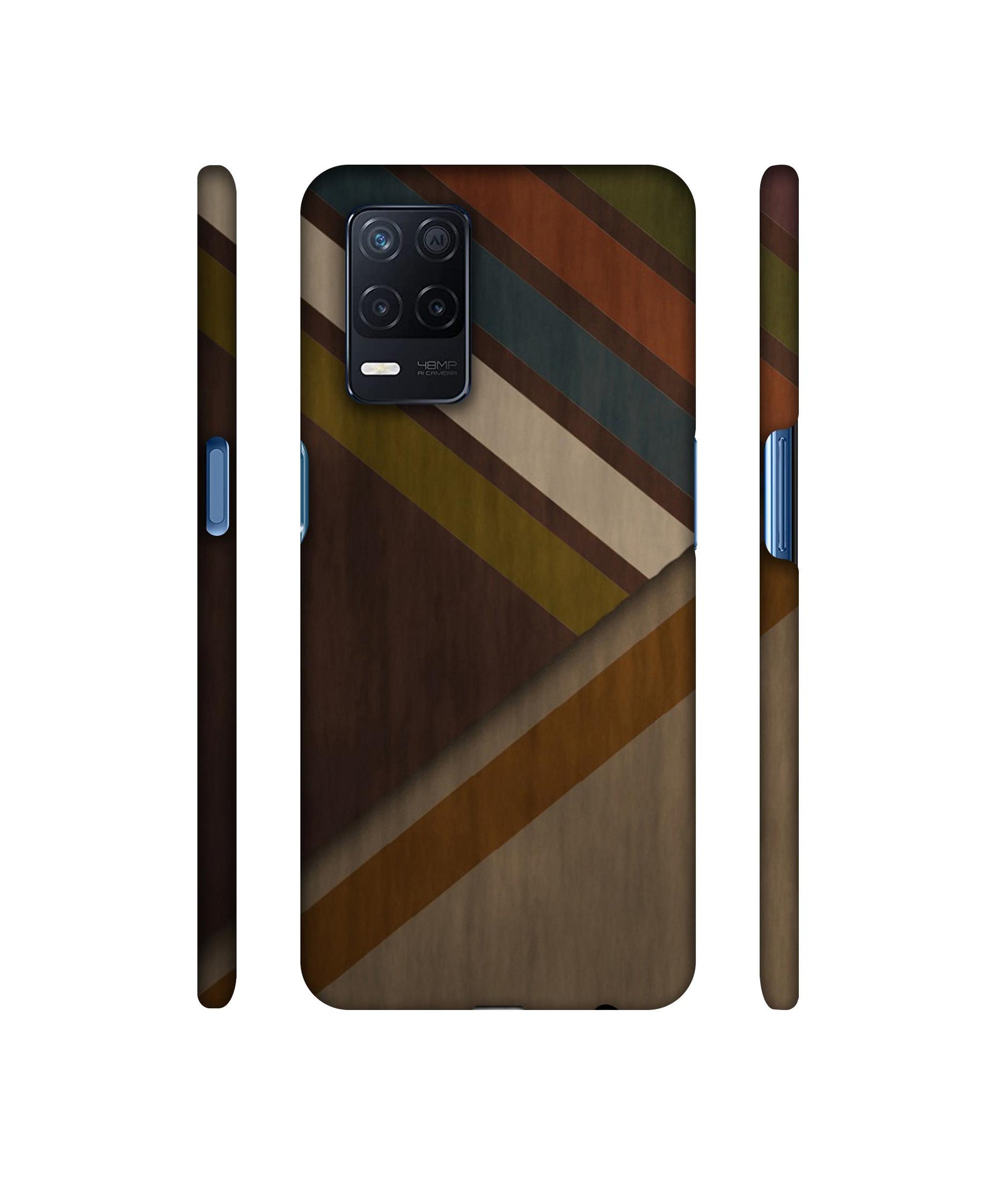Colorful Wooden Pattern Designer Hard Back Cover for Realme Narzo 30 5G