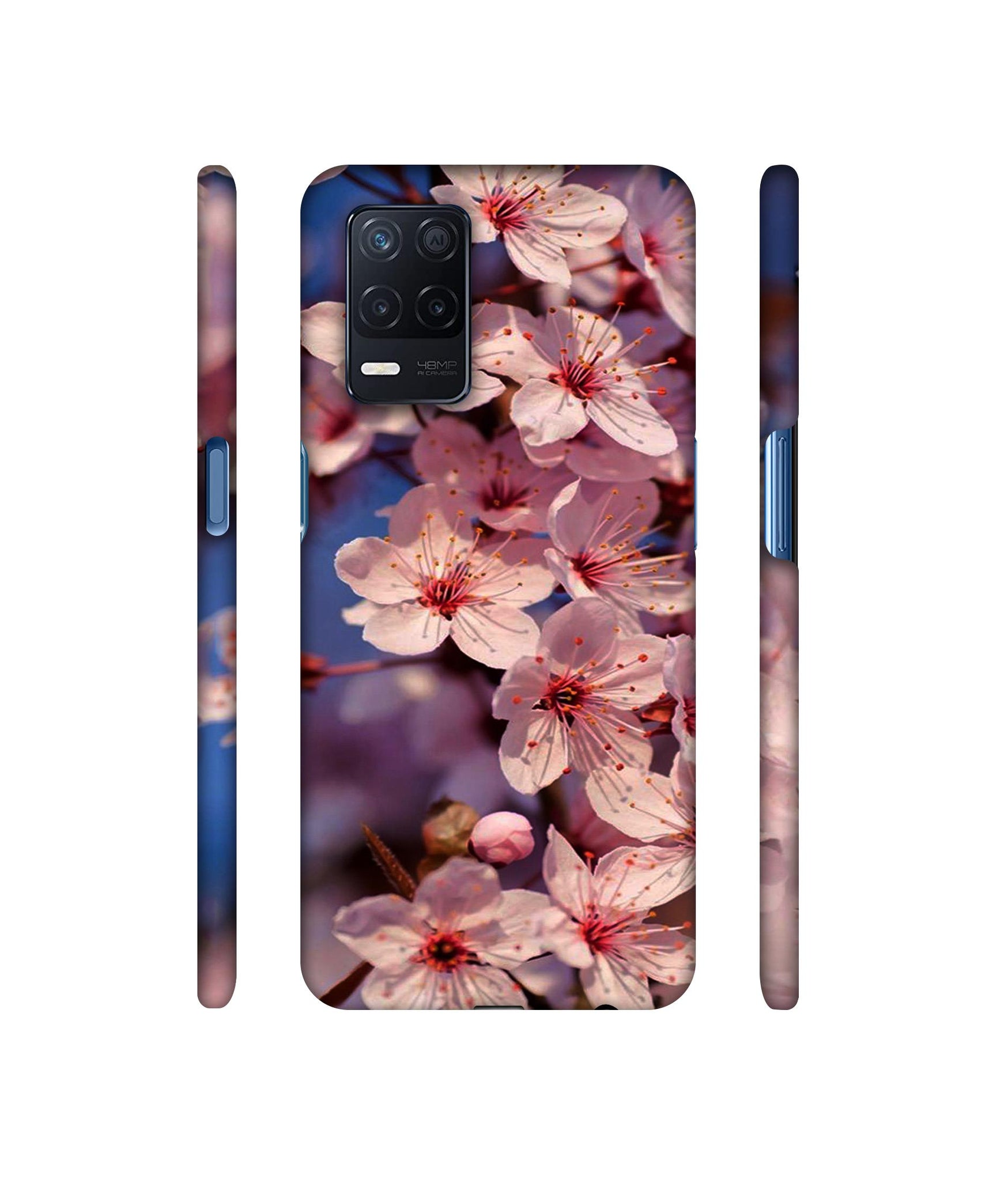 Pink Flowers Pattern Designer Hard Back Cover for Realme Narzo 30 5G