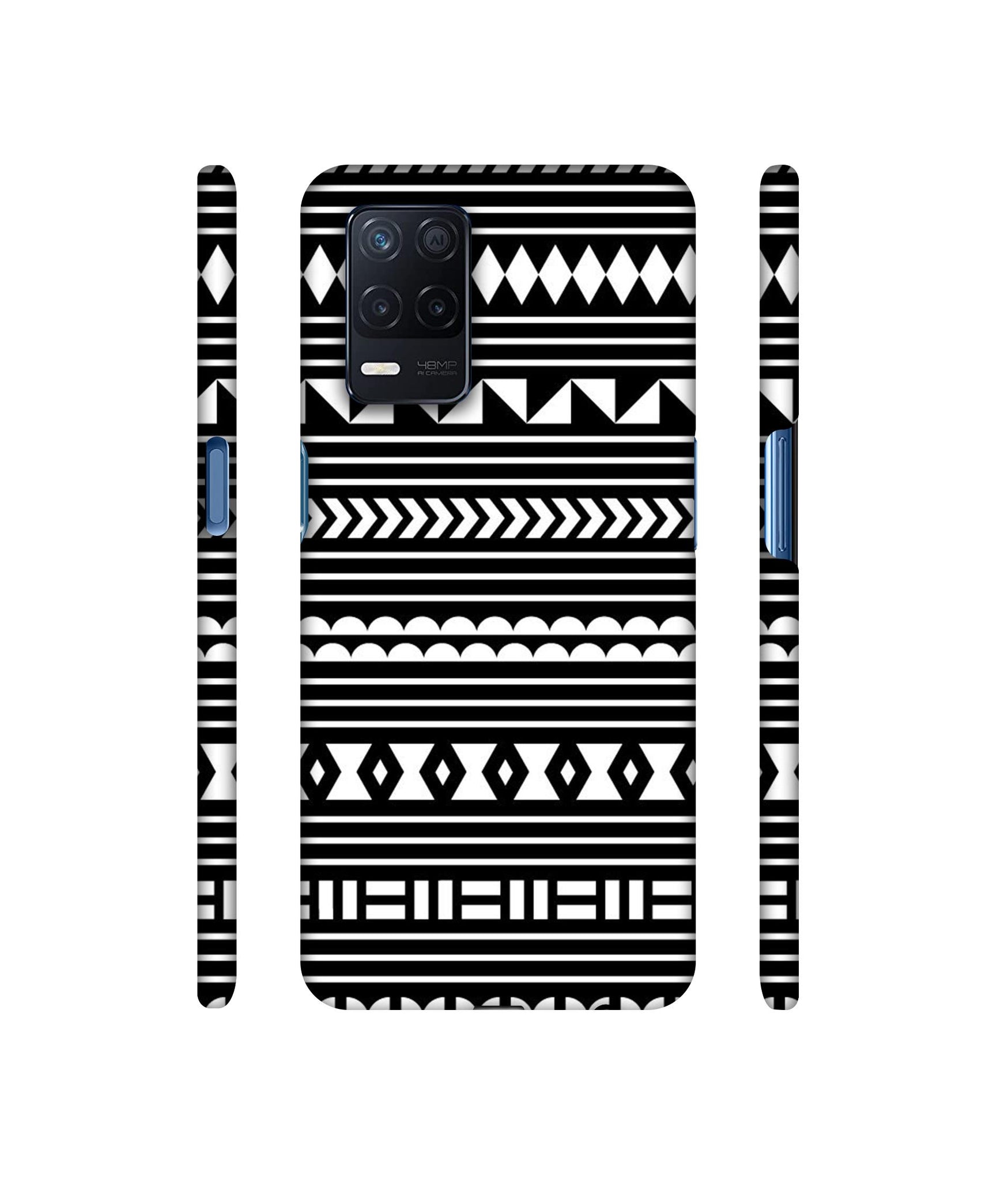 Black Pattern Designer Hard Back Cover for Realme Narzo 30 5G