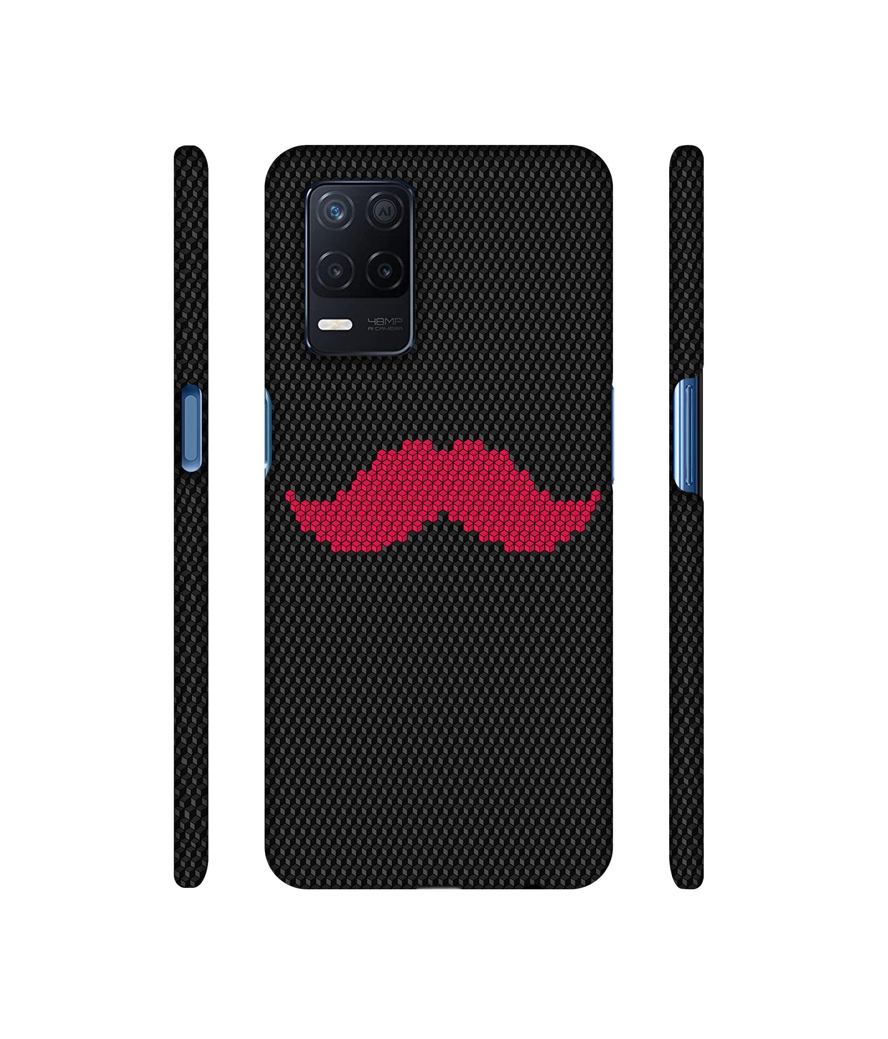 Pink Mustache Pattern Designer Hard Back Cover for Realme Narzo 30 5G