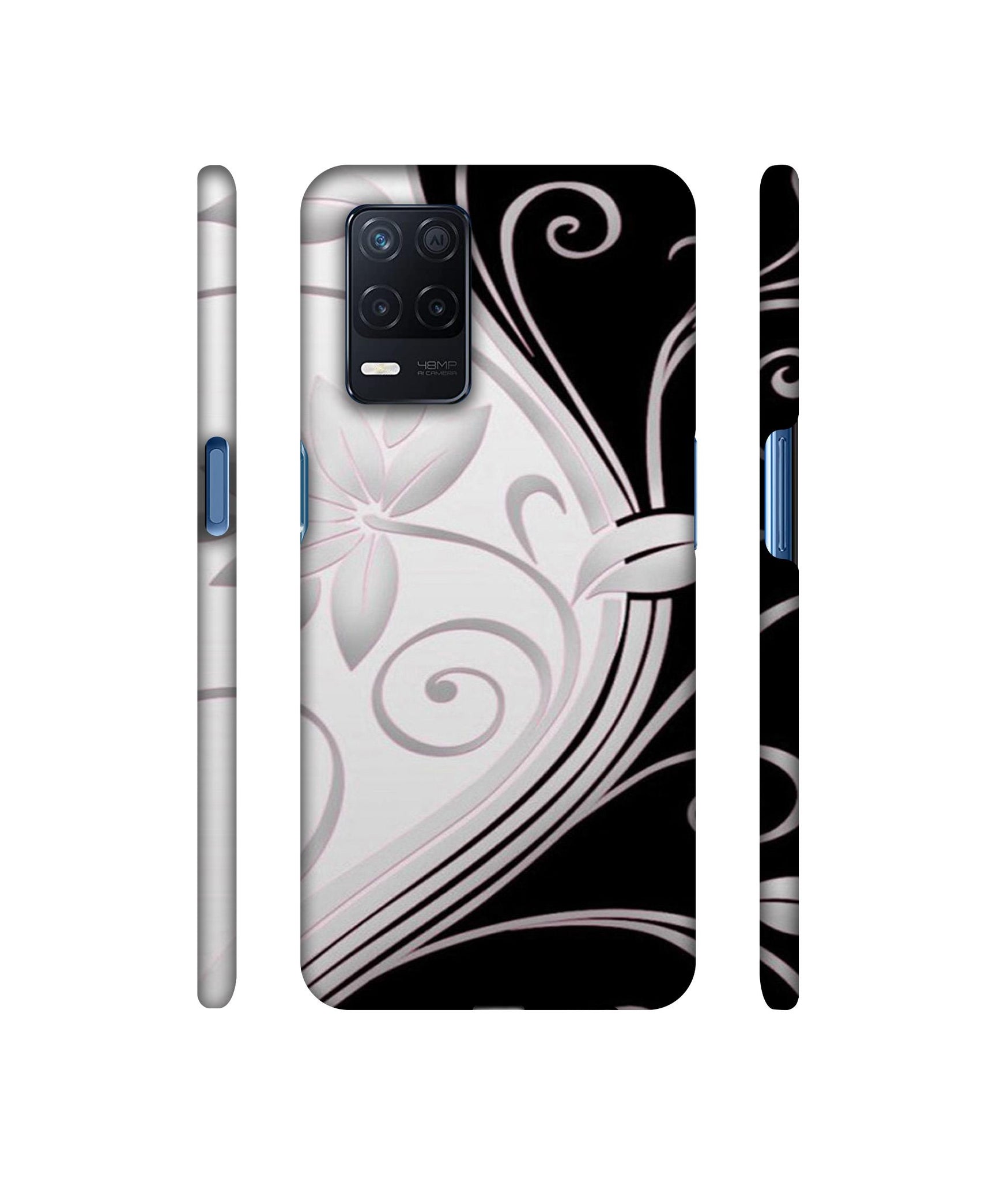 Black And White Flower Designer Hard Back Cover for Realme Narzo 30 5G
