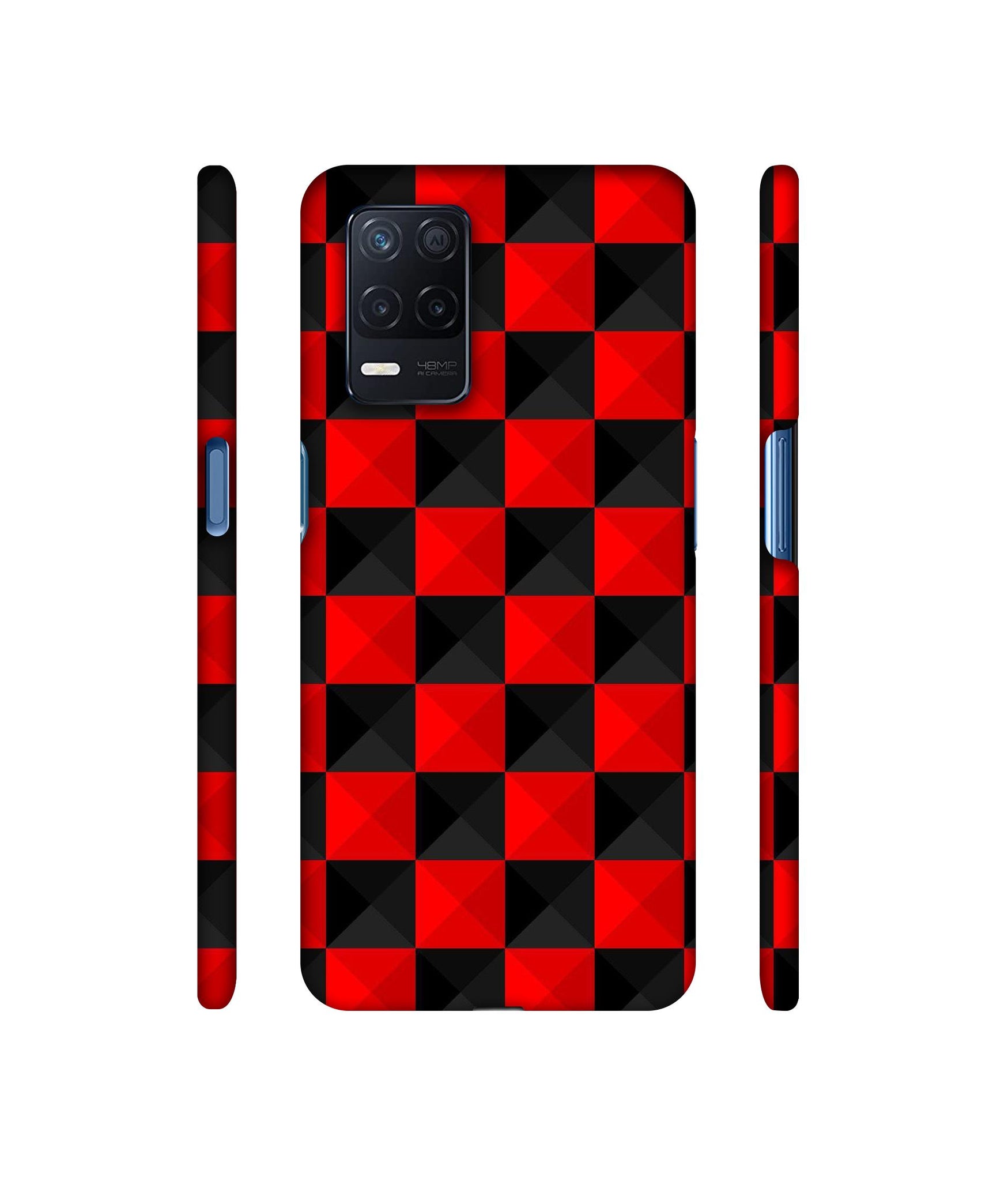 Red N Black Cubes Designer Hard Back Cover for Realme Narzo 30 5G