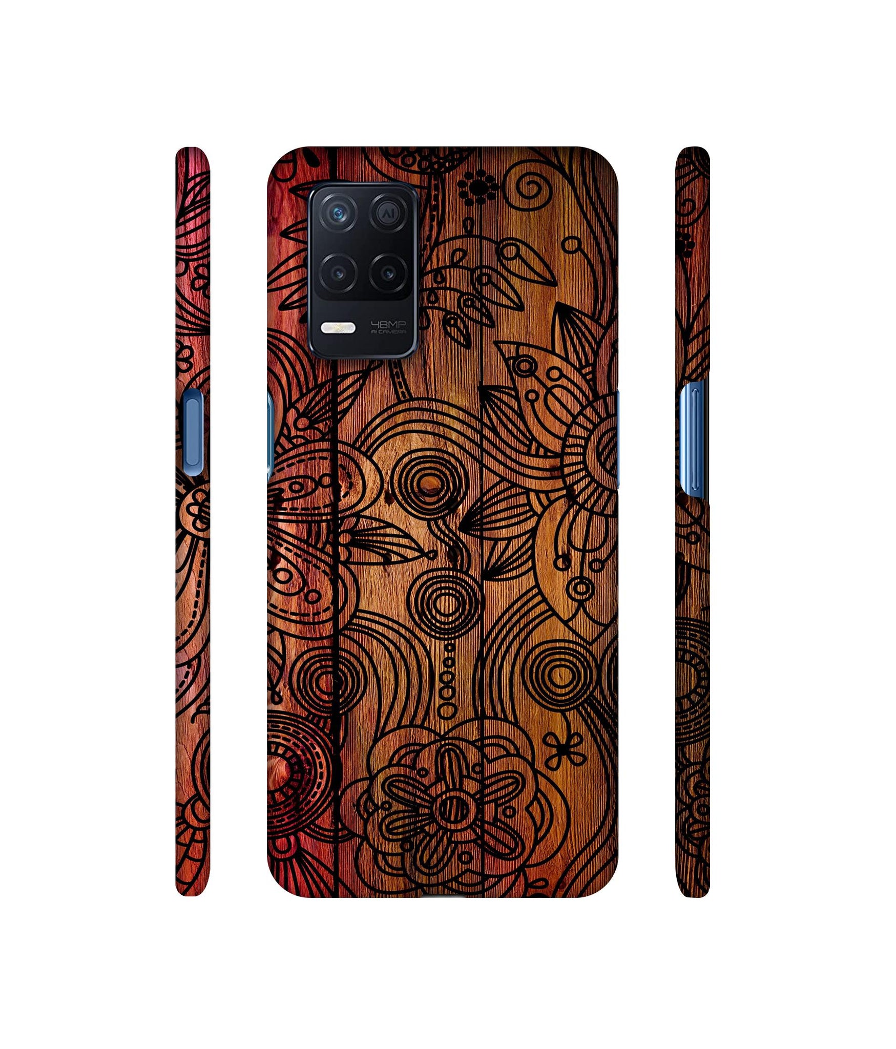 Dark Wooden Background Designer Hard Back Cover for Realme Narzo 30 5G