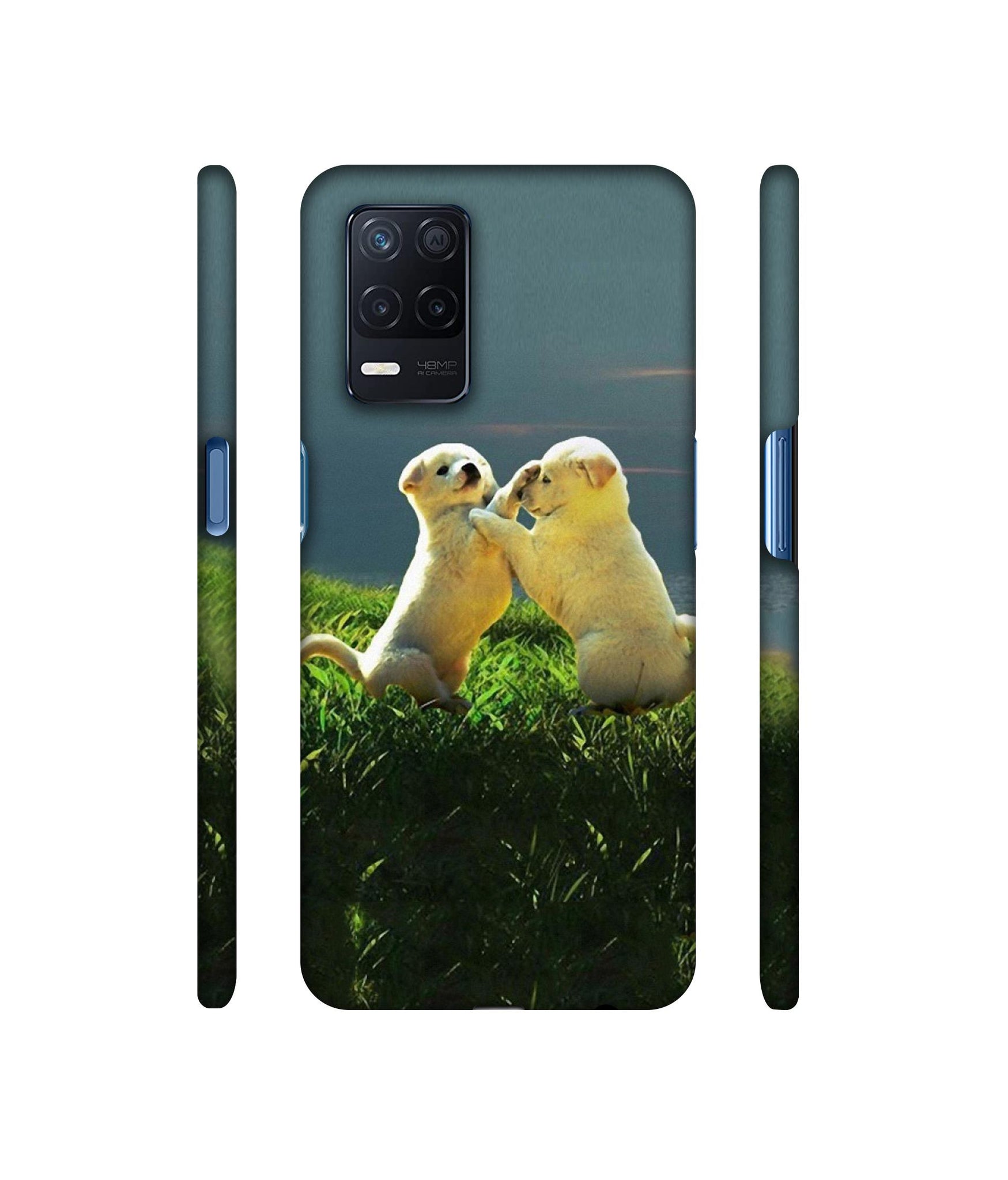 Puppy Couple Sunset Designer Hard Back Cover for Realme Narzo 30 5G