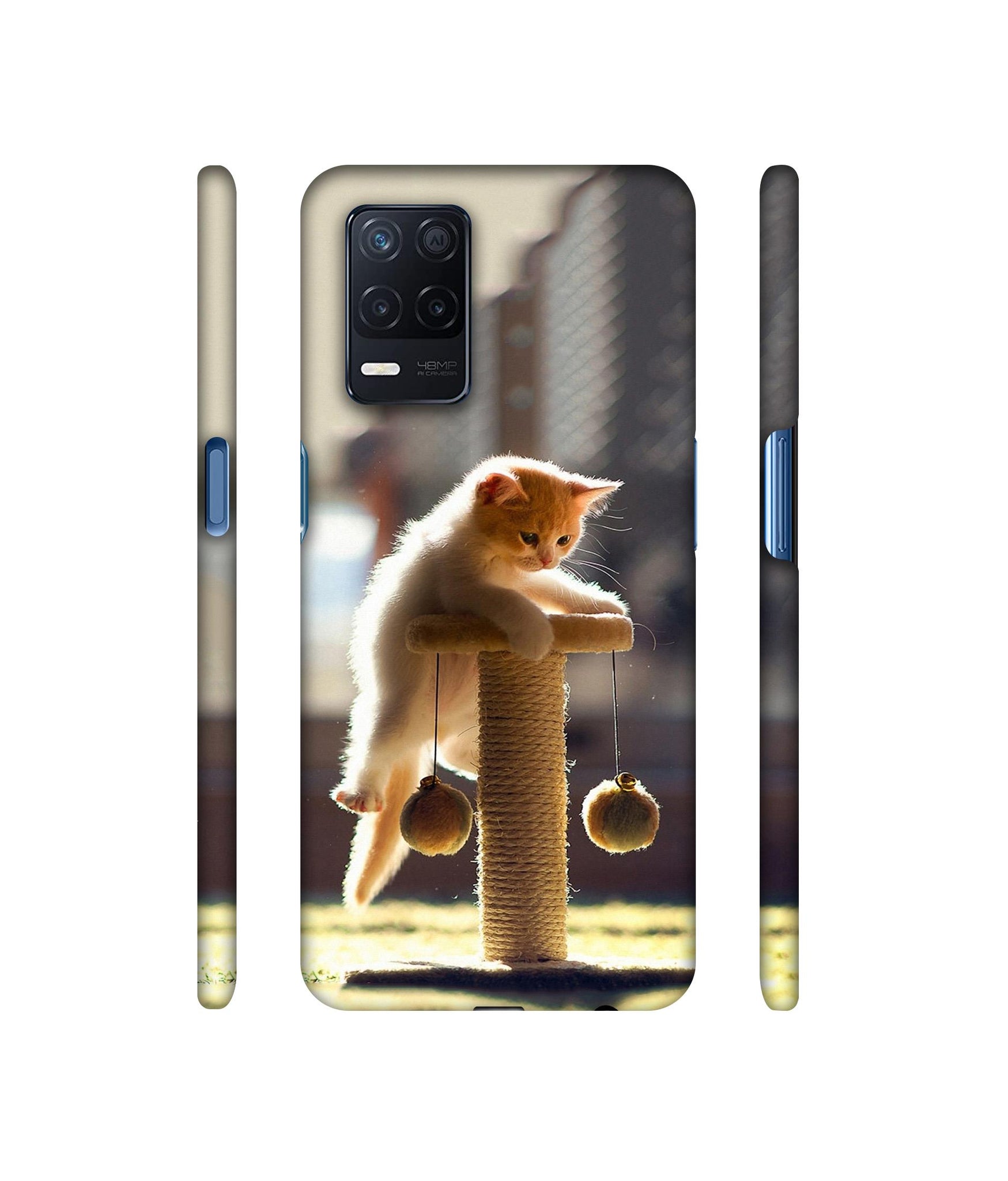 Cat Climbing Designer Hard Back Cover for Realme Narzo 30 5G