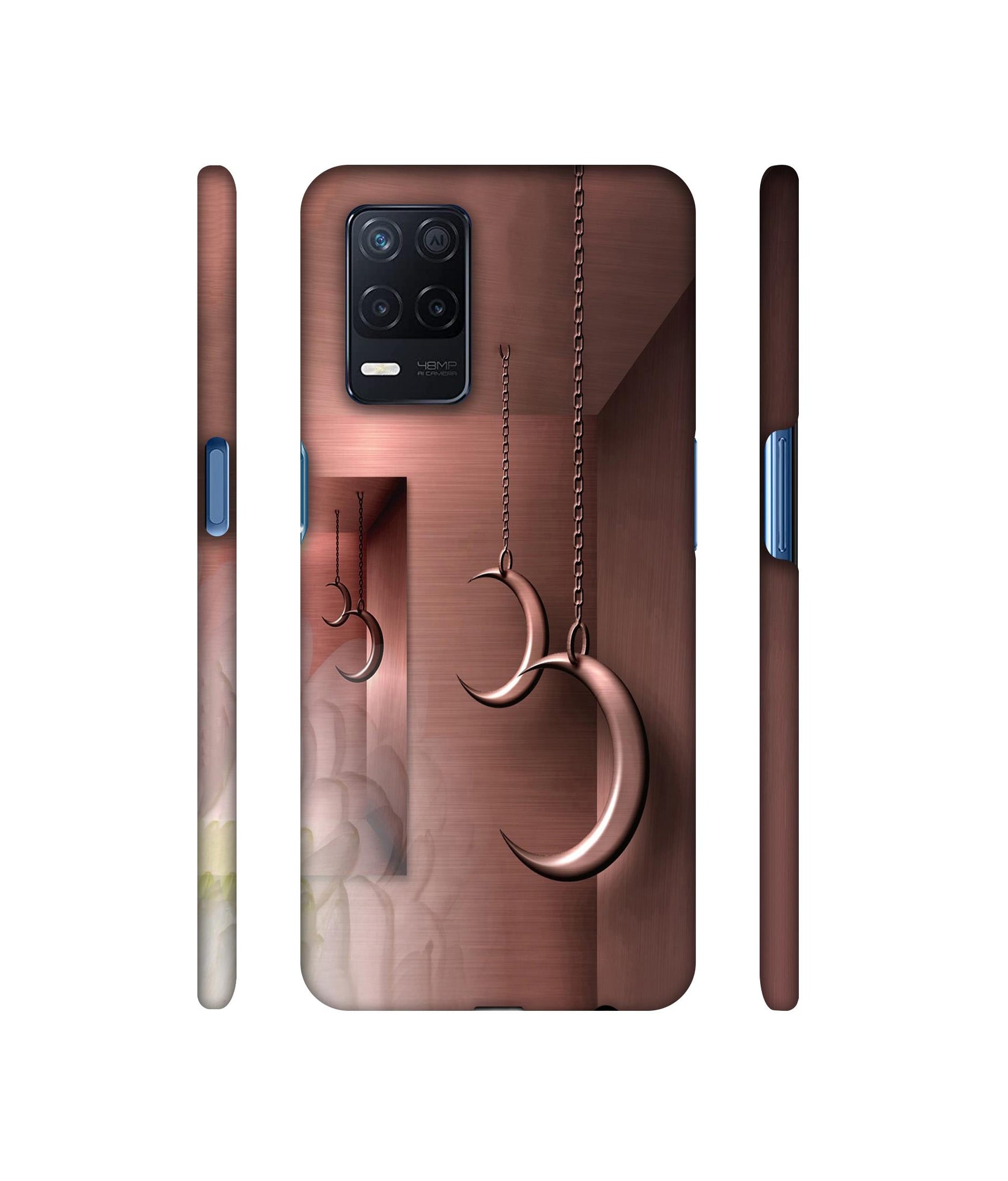 Flower Metal Designer Hard Back Cover for Realme Narzo 30 5G