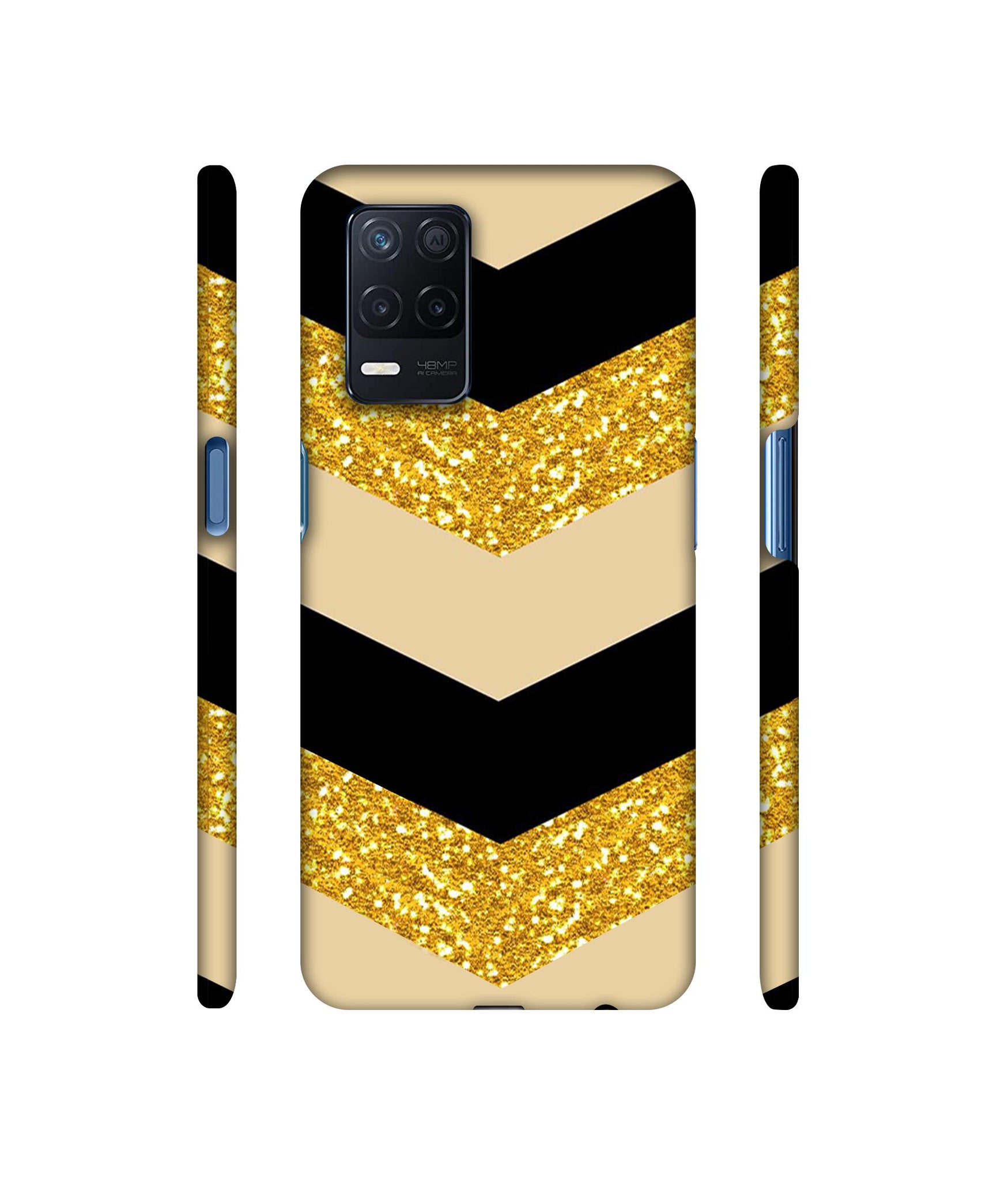 Black & Gold Designer Hard Back Cover for Realme Narzo 30 5G