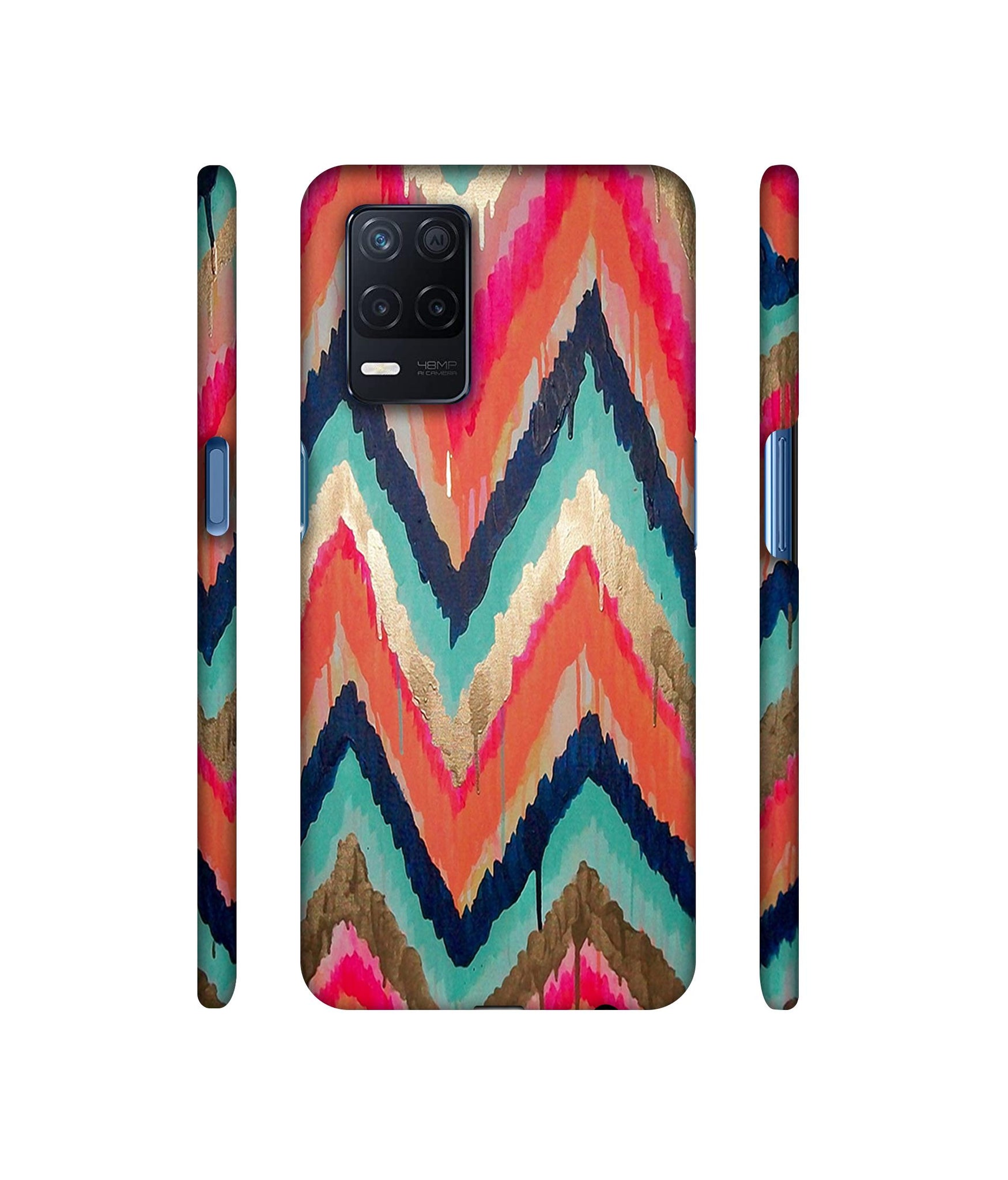 Colorful Zig-Zag Lines Art Designer Hard Back Cover for Realme Narzo 30 5G
