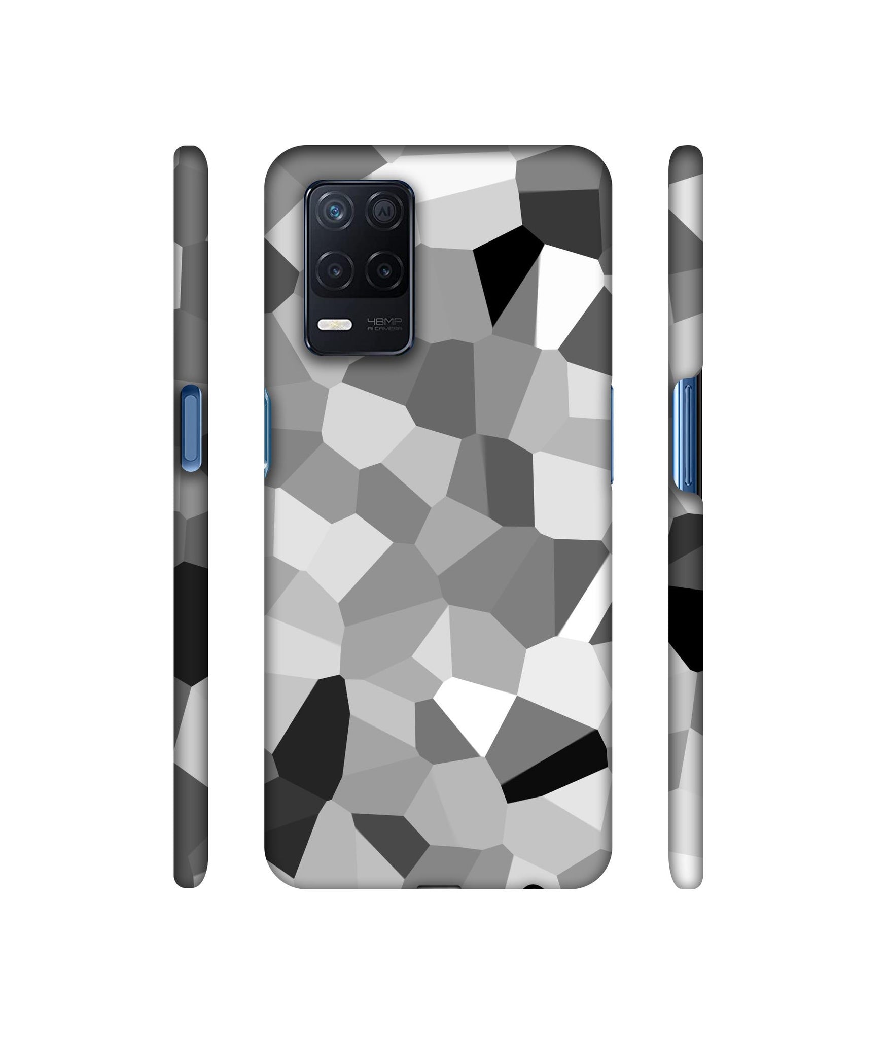 Black & White Mathematical Shape Designer Hard Back Cover for Realme Narzo 30 5G
