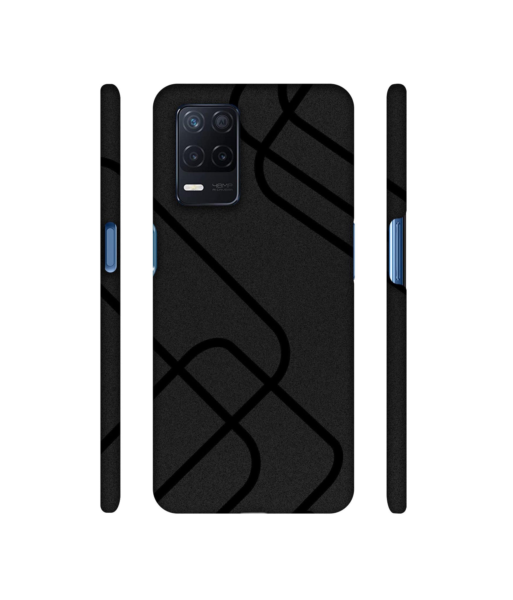 Zig-Zag Black Line Designer Hard Back Cover for Realme Narzo 30 5G