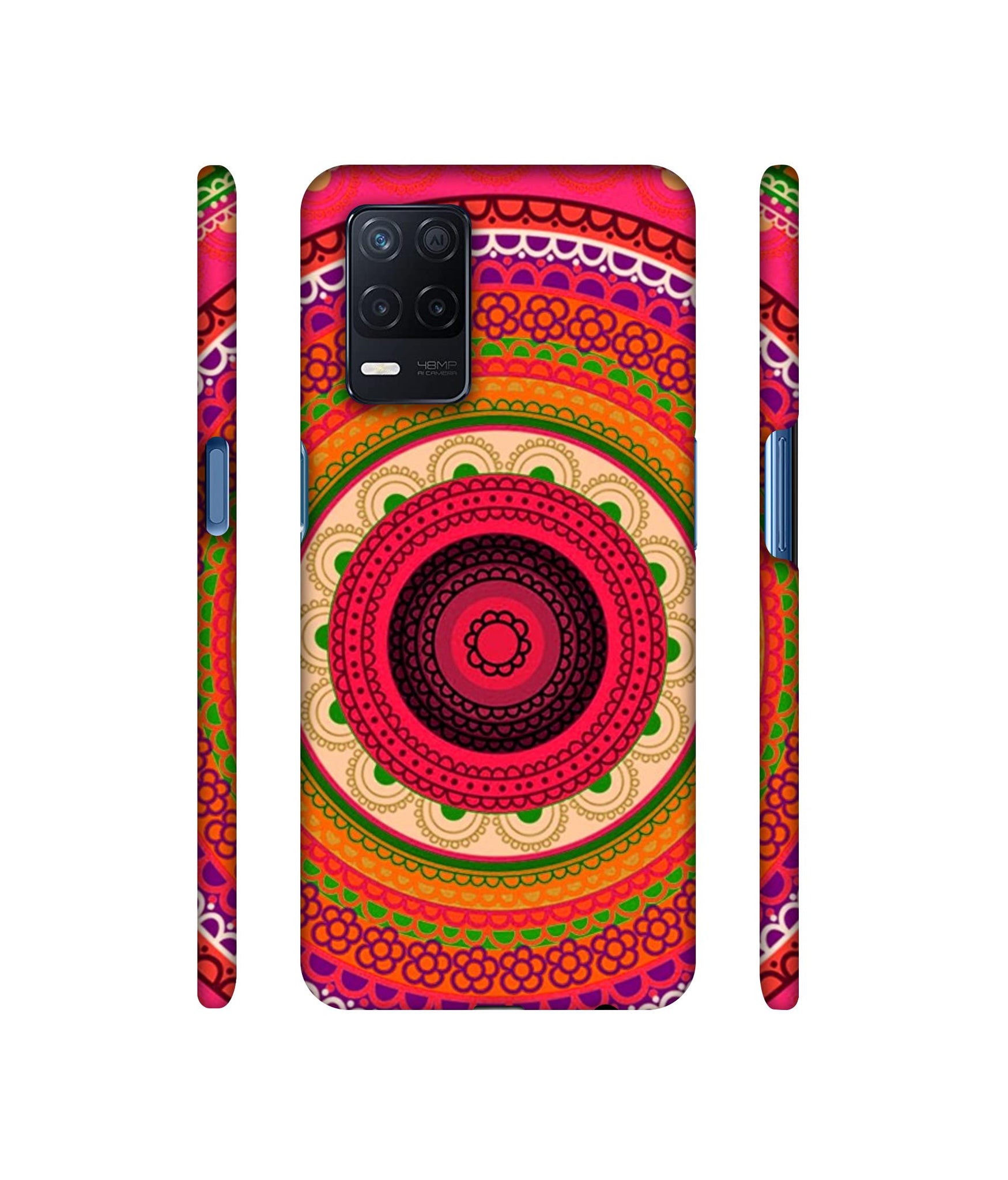 Round Rangoli Designer Hard Back Cover for Realme Narzo 30 5G
