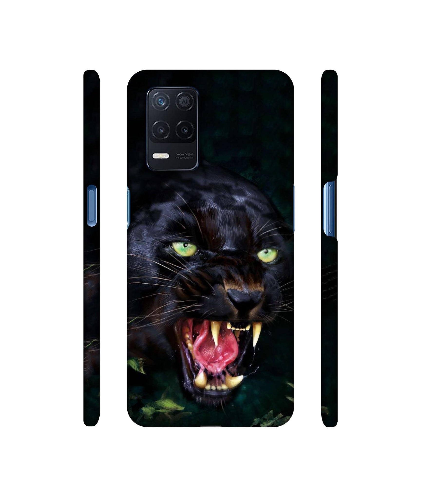 Angry Black Tiger Face Designer Hard Back Cover for Realme Narzo 30 5G