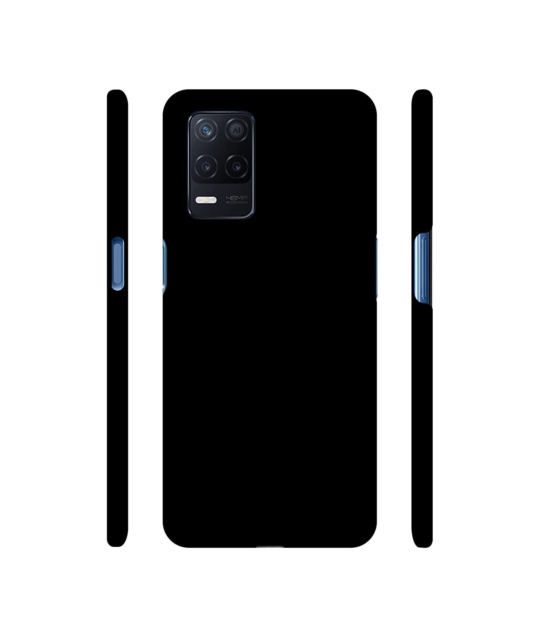 Solid Black Designer Hard Back Cover for Realme Narzo 30 5G