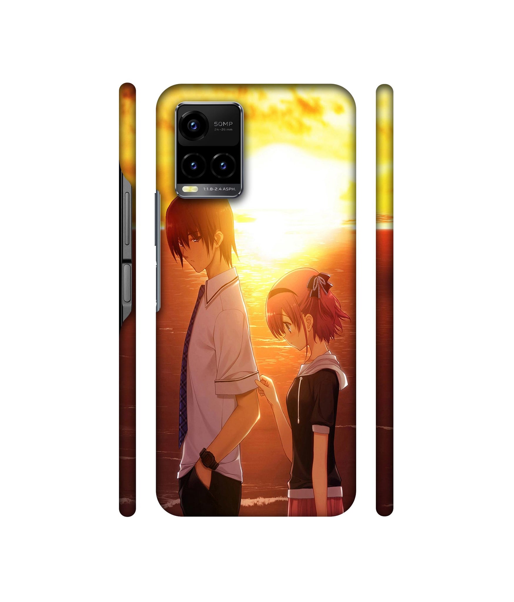 Girl Boy Sunset Sea Designer Hard Back Cover for Vivo Y33s 4G