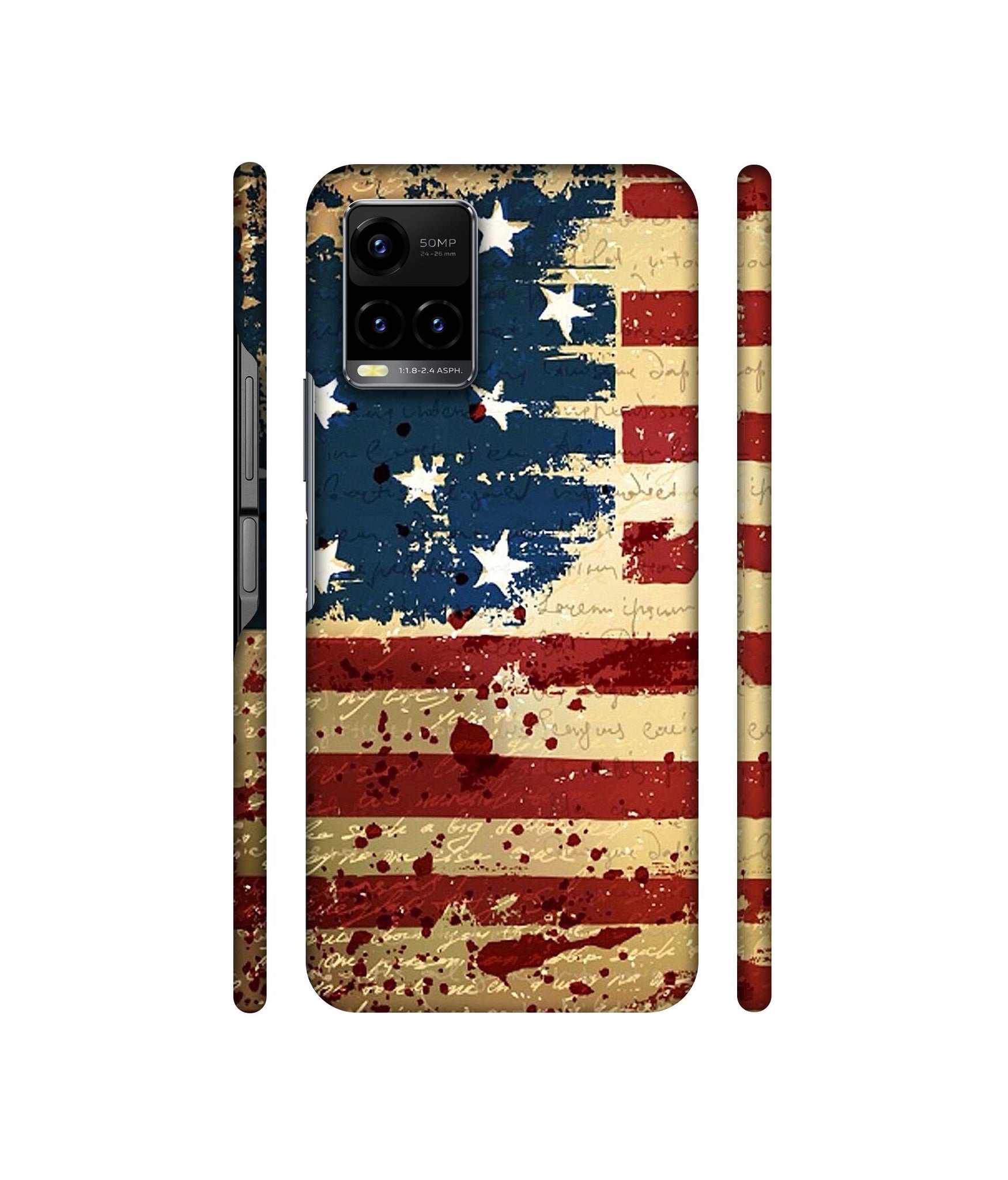 Colorful USA Flag Designer Hard Back Cover for Vivo Y33s 4G