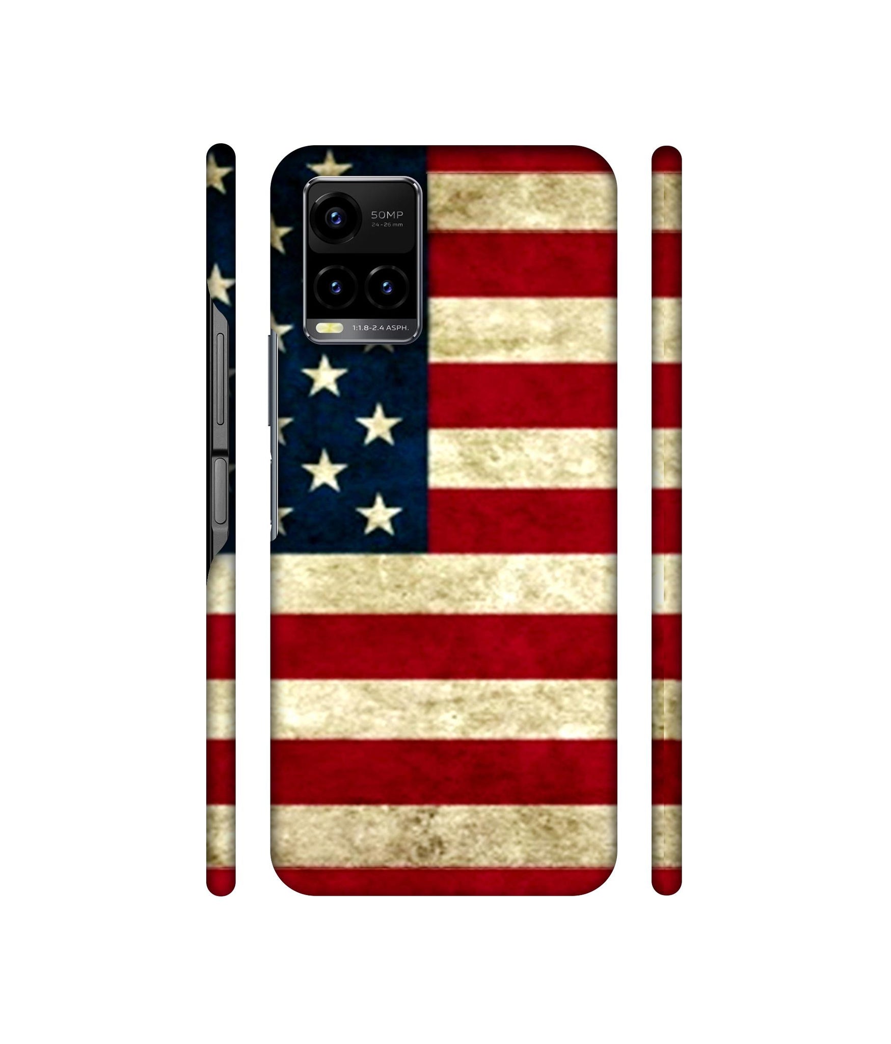 Multicoloured USA Flag Designer Hard Back Cover for Vivo Y33s 4G