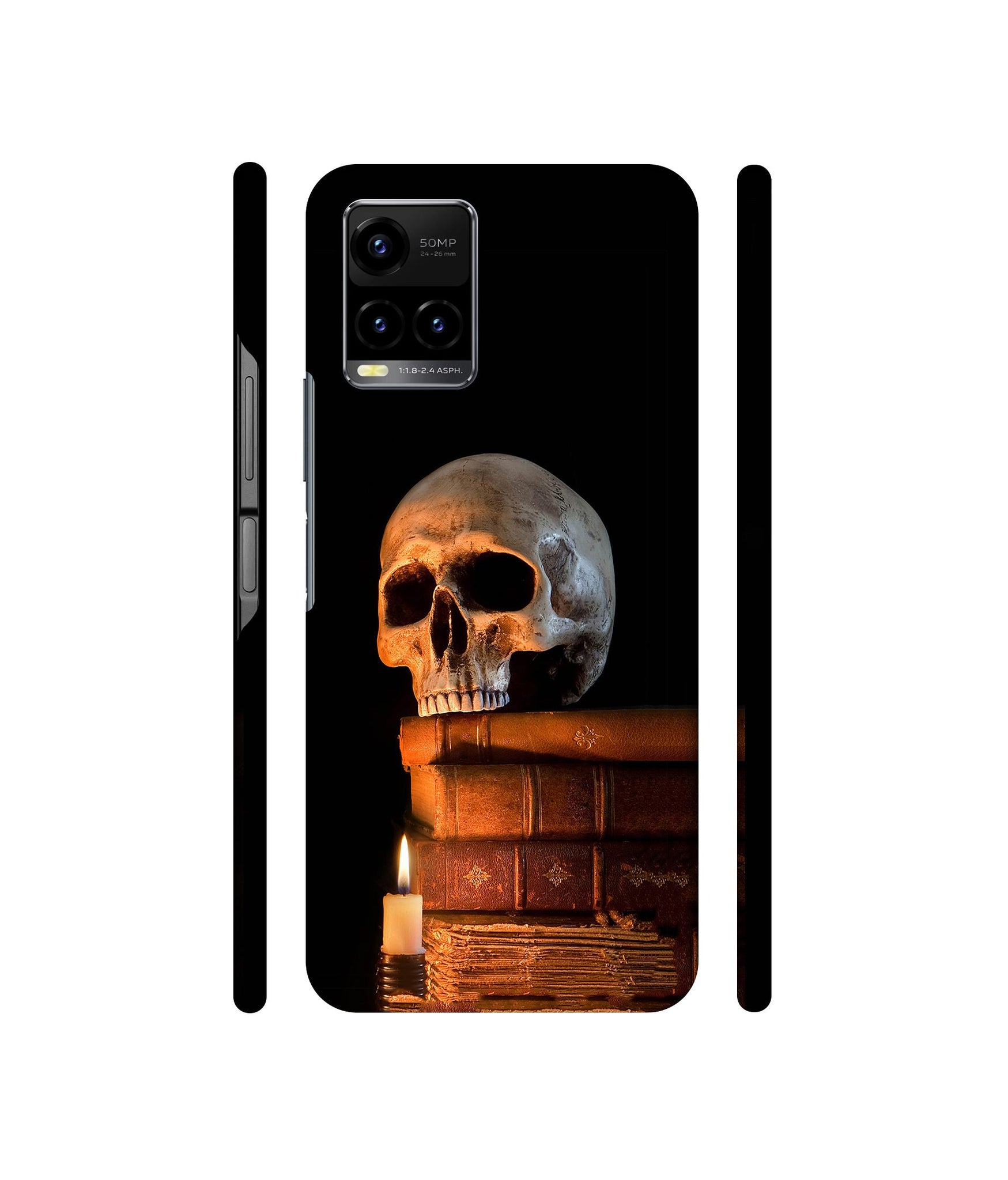 Skull Magic Candles Books Designer Hard Back Cover for Vivo Y33s 4G