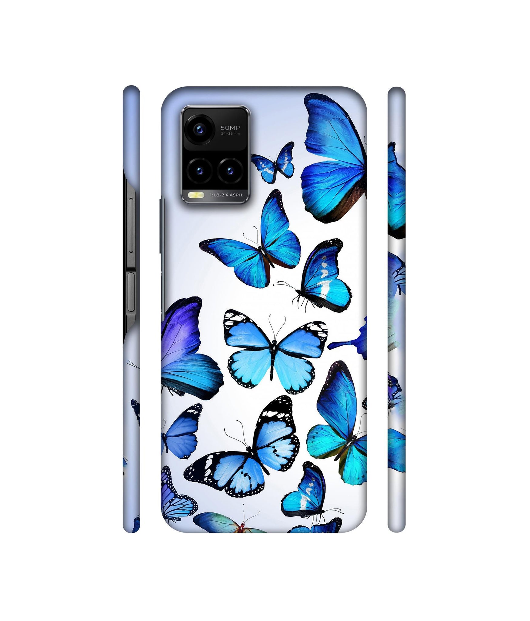 Colorful Flying Butterfly Designer Hard Back Cover for Vivo Y33s 4G