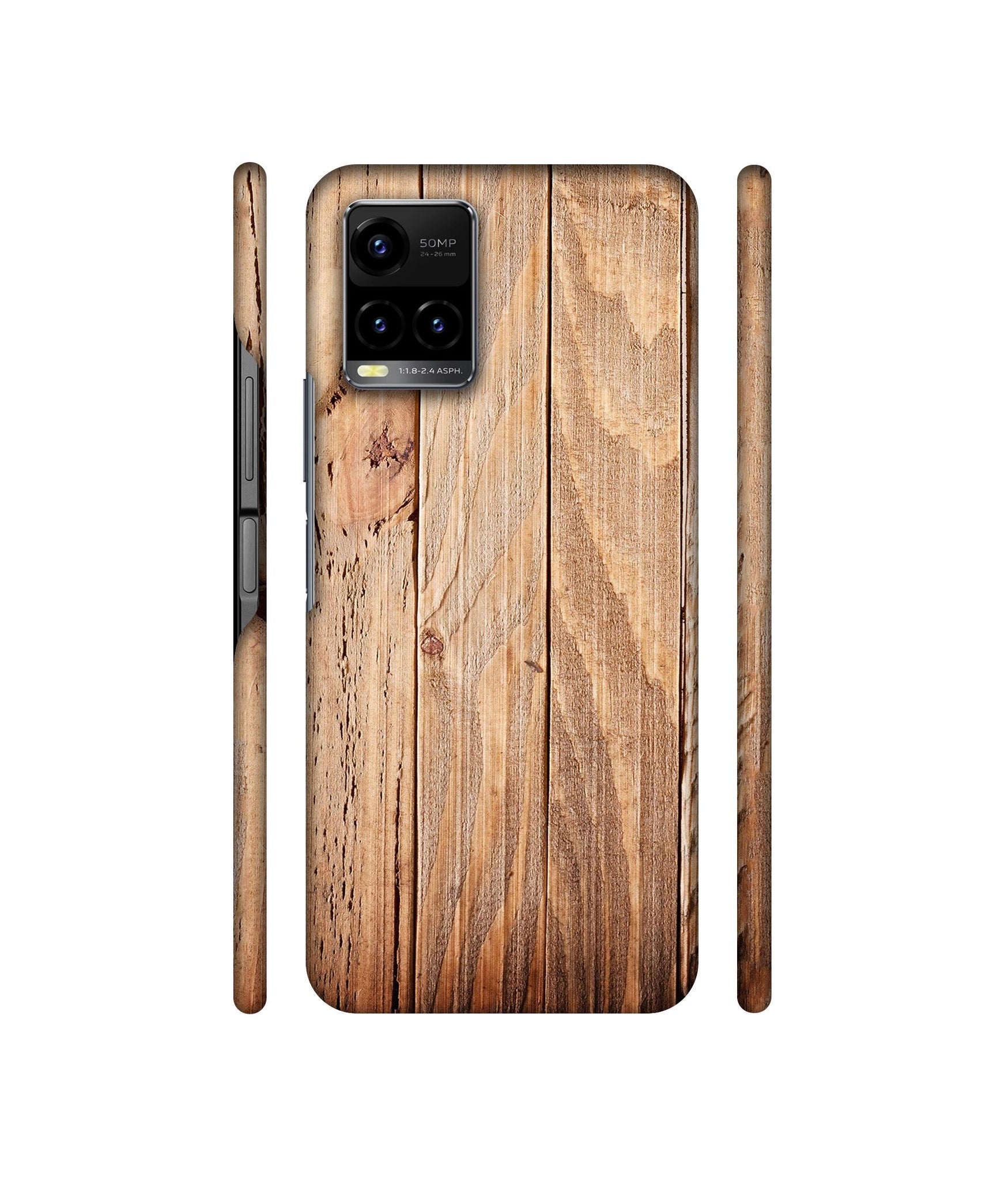 Wooden Texture Designer Hard Back Cover for Vivo Y33s 4G