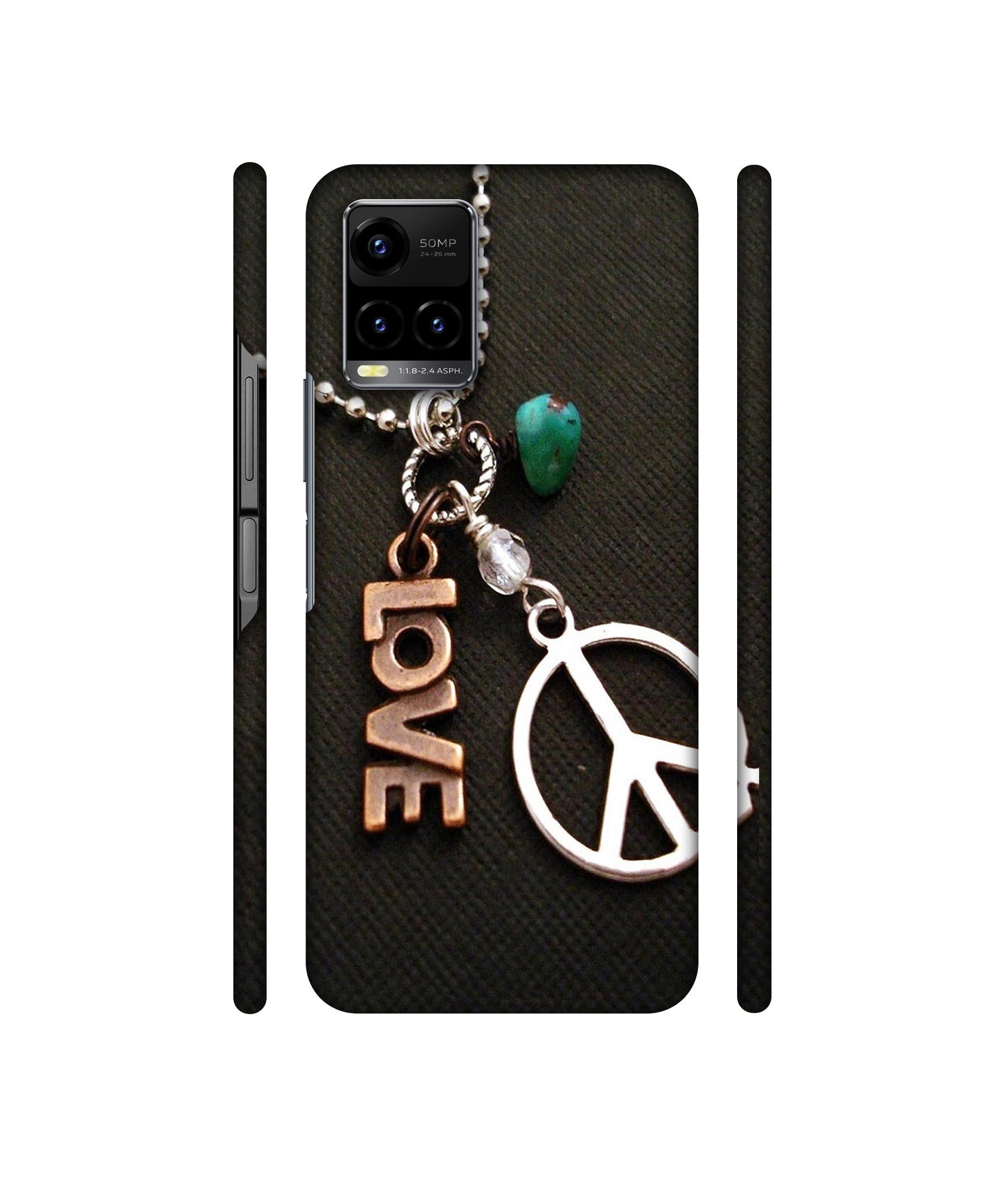 Love and Peace Designer Hard Back Cover for Vivo Y33s 4G