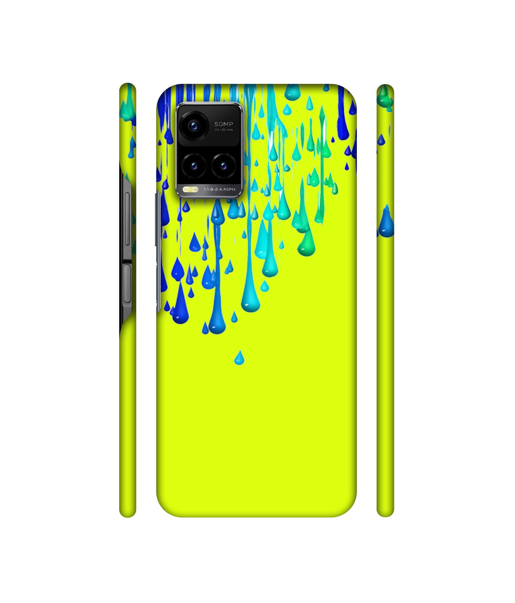 Neon Paint Designer Hard Back Cover for Vivo Y33s 4G