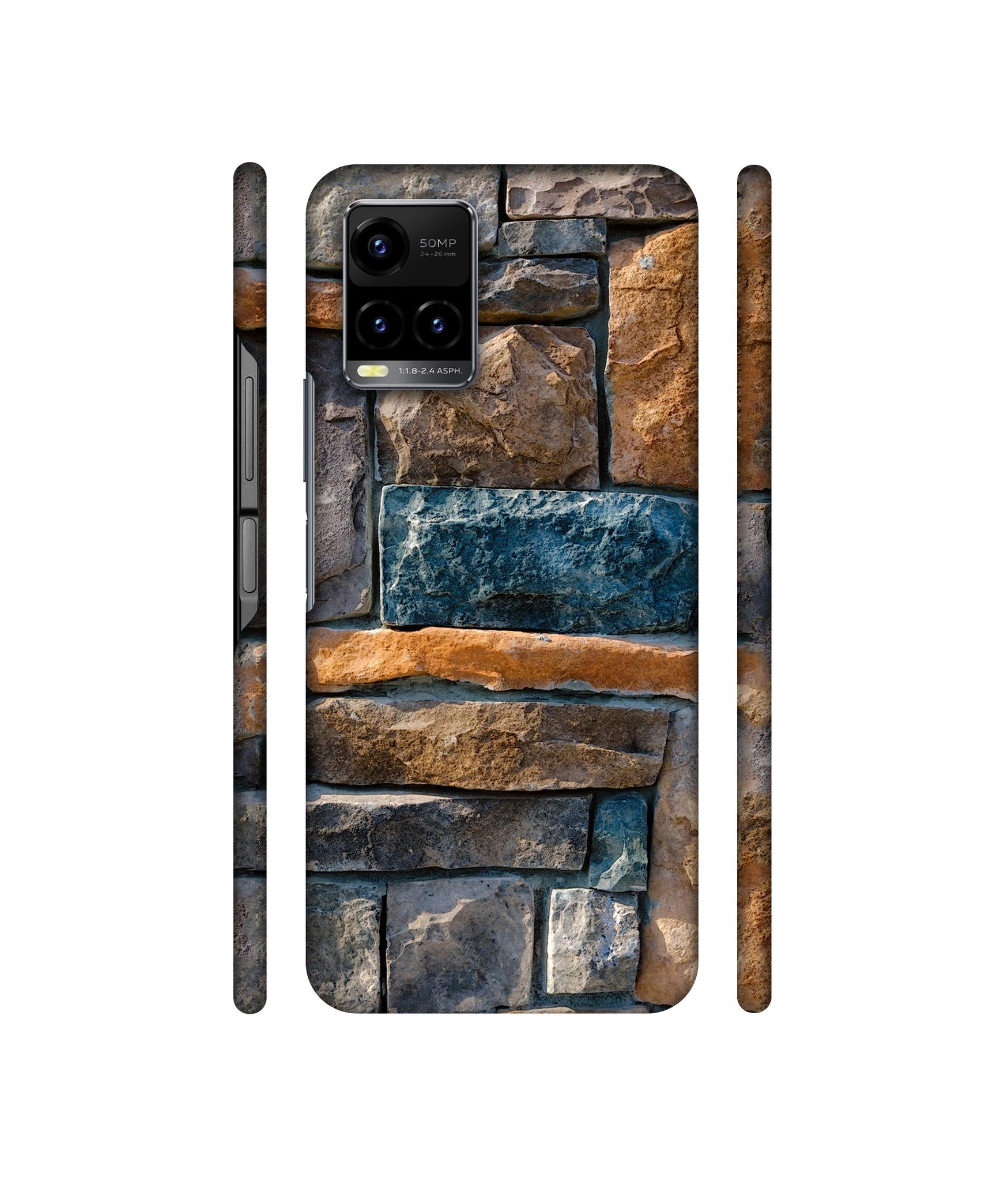 Decorative Stone Cladding Designer Hard Back Cover for Vivo Y33s 4G