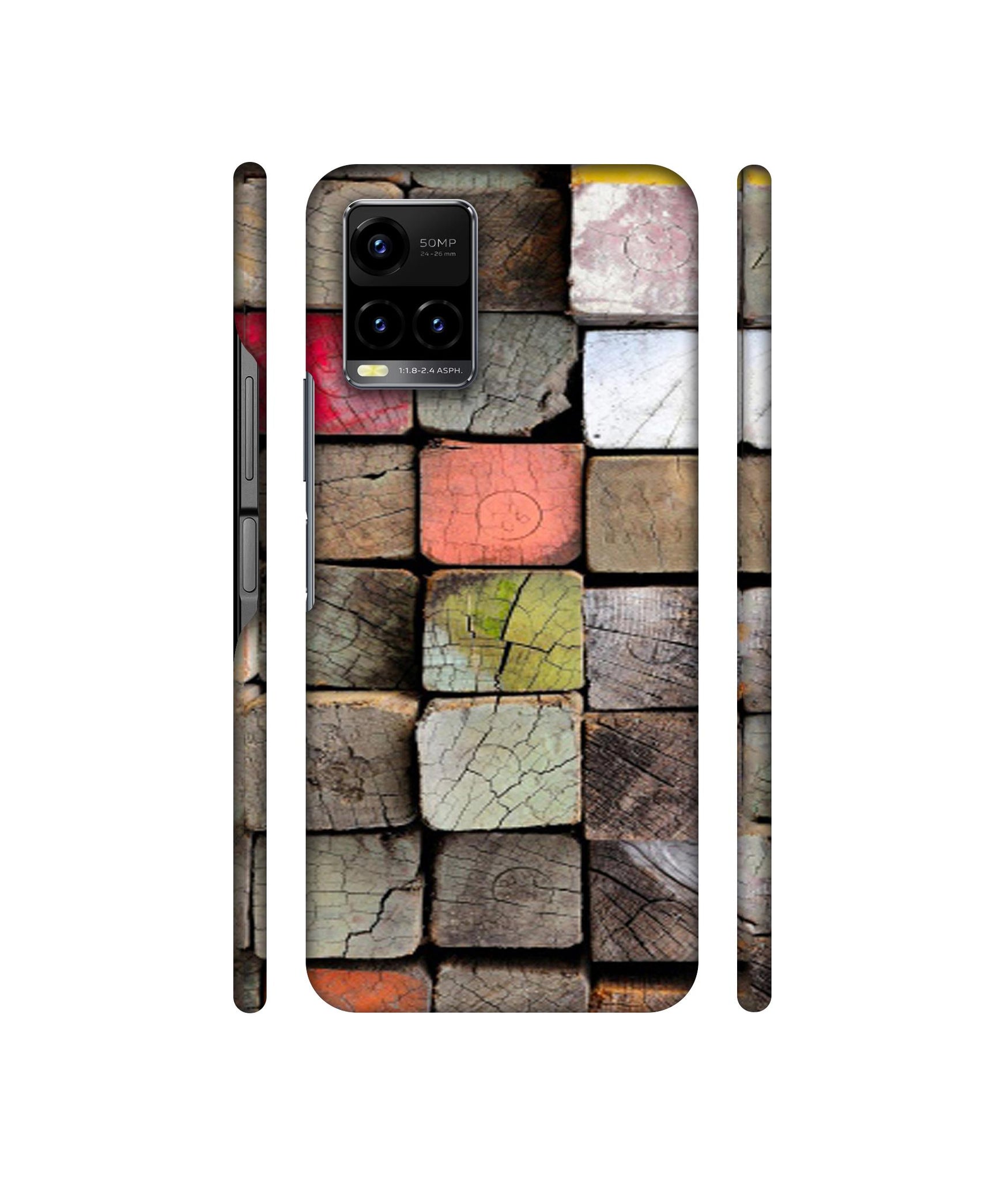 Wood Lumber Paint Designer Hard Back Cover for Vivo Y33s 4G