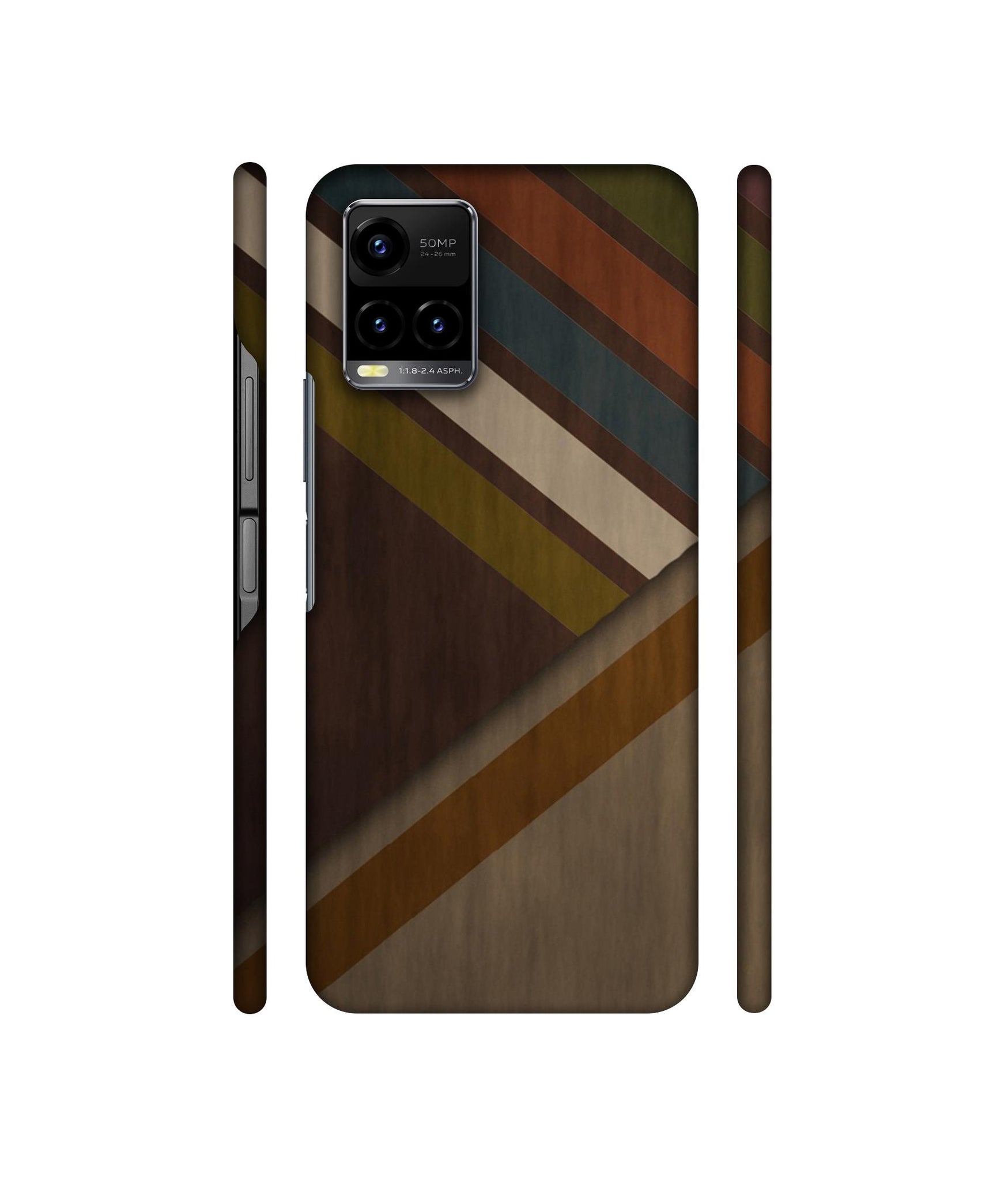 Colorful Wooden Pattern Designer Hard Back Cover for Vivo Y33s 4G
