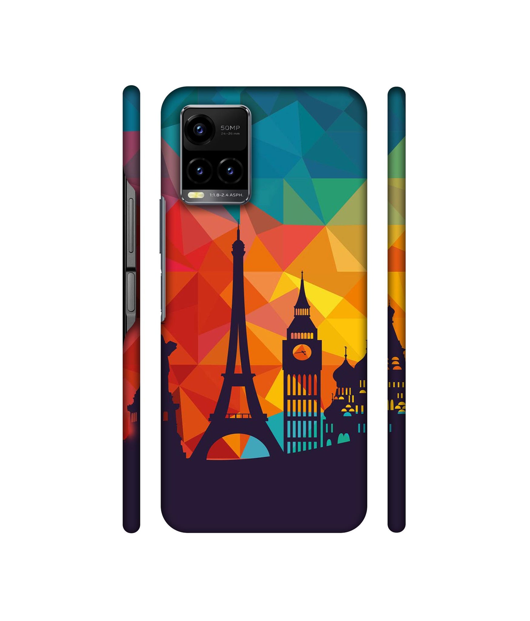 Colored Paris Designer Hard Back Cover for Vivo Y33s 4G