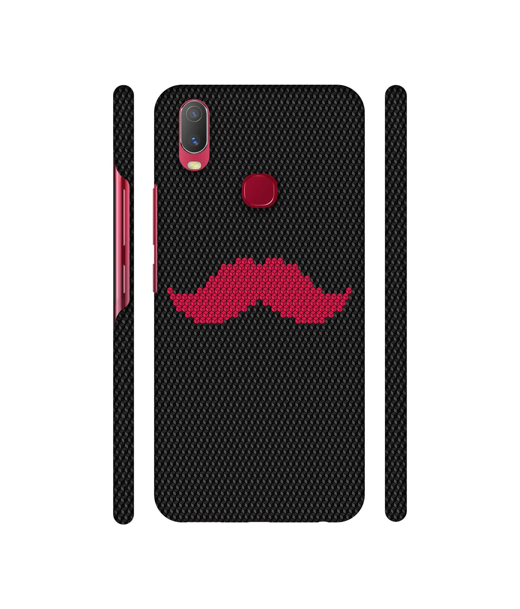 Pink Mustache Pattern Designer Hard Back Cover for Vivo Y11 4G