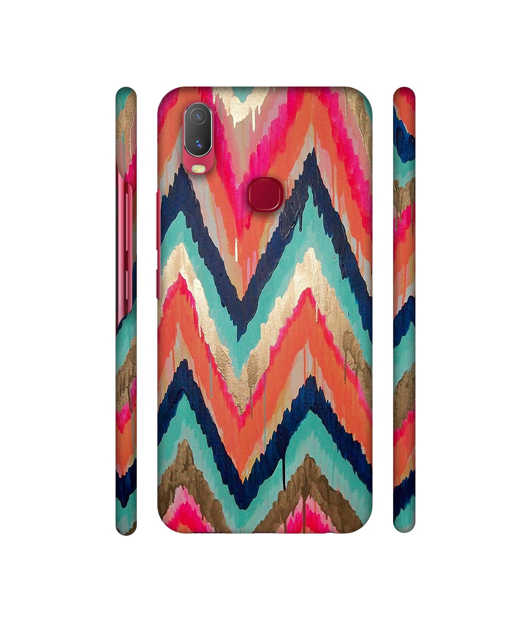 Colorful Zig-Zag Lines Art Designer Hard Back Cover for Vivo Y11 4G