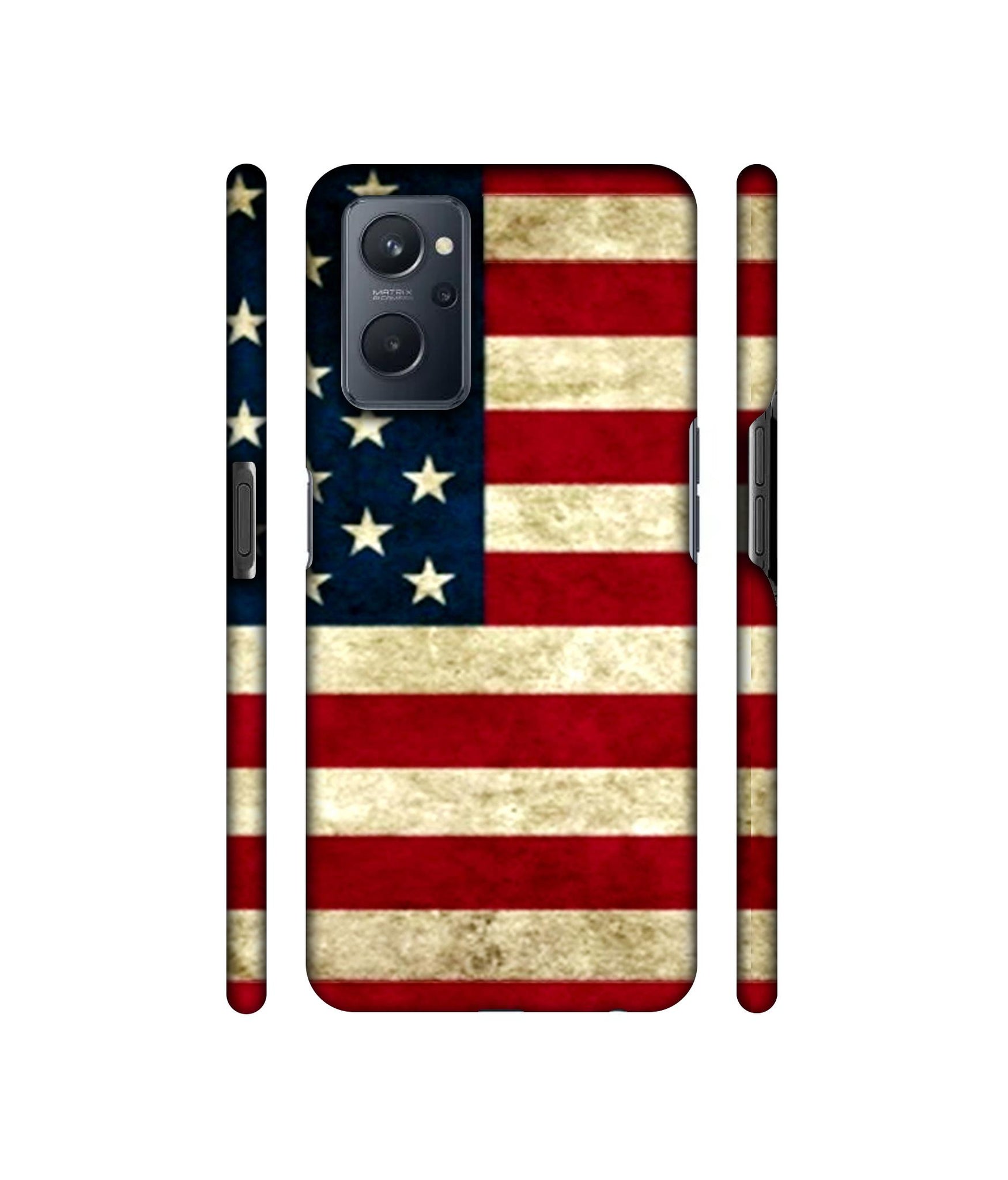 Multicoloured USA Flag Designer Hard Back Cover for Realme 9i 4G