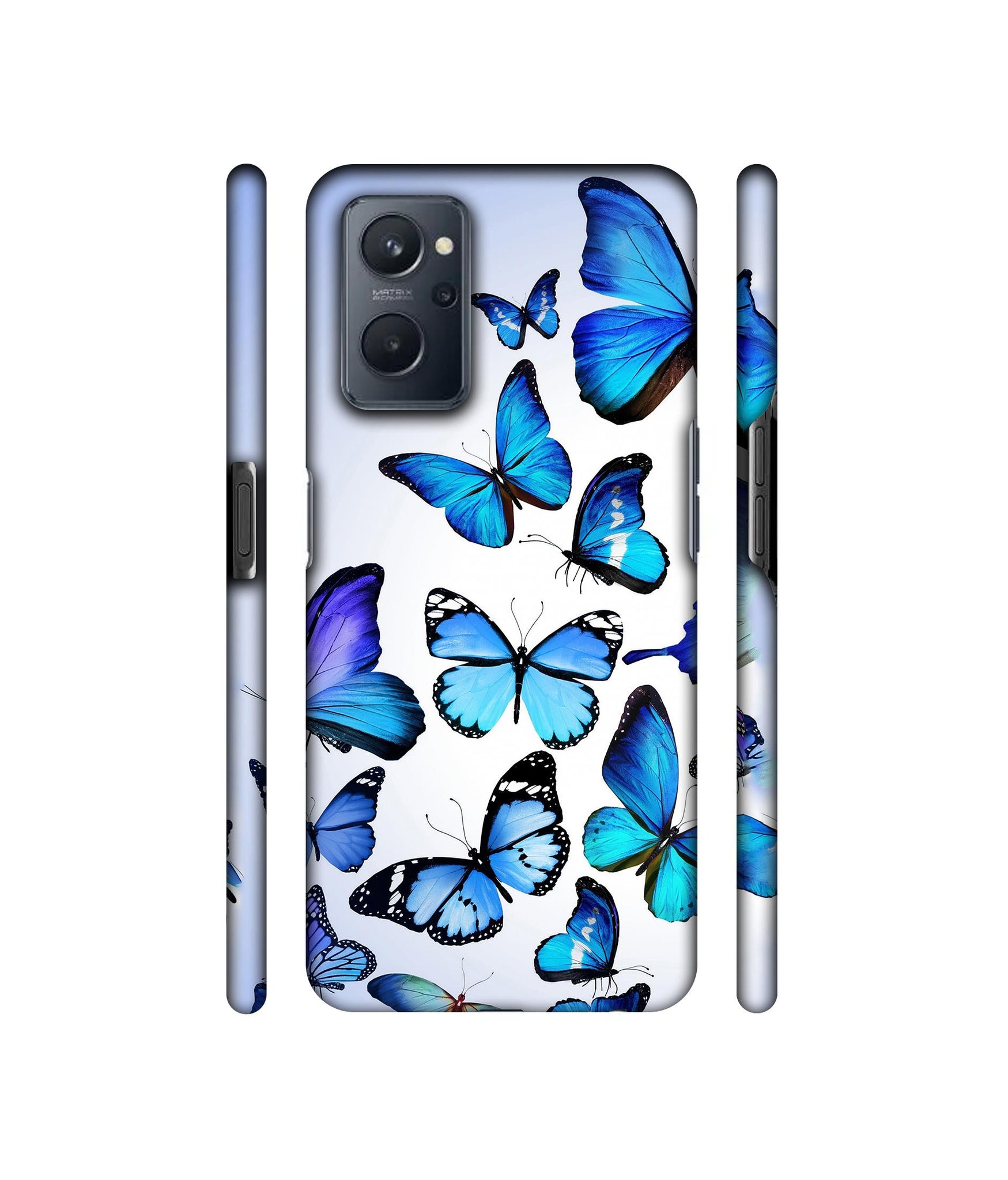 Colorful Flying Butterfly Designer Hard Back Cover for Realme 9i 4G