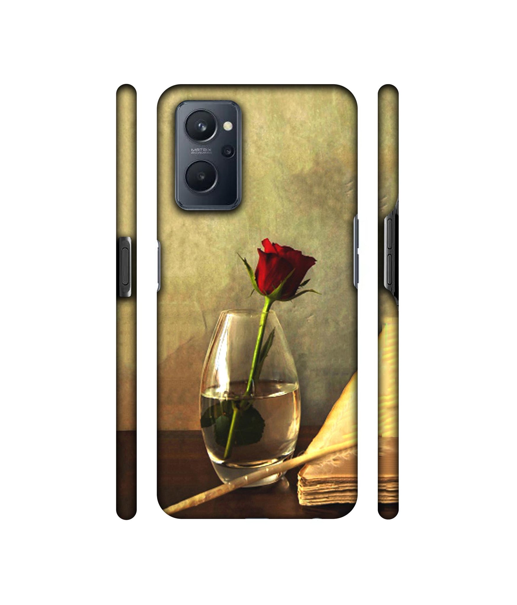 Red Rose in Glass Designer Hard Back Cover for Realme 9i 4G