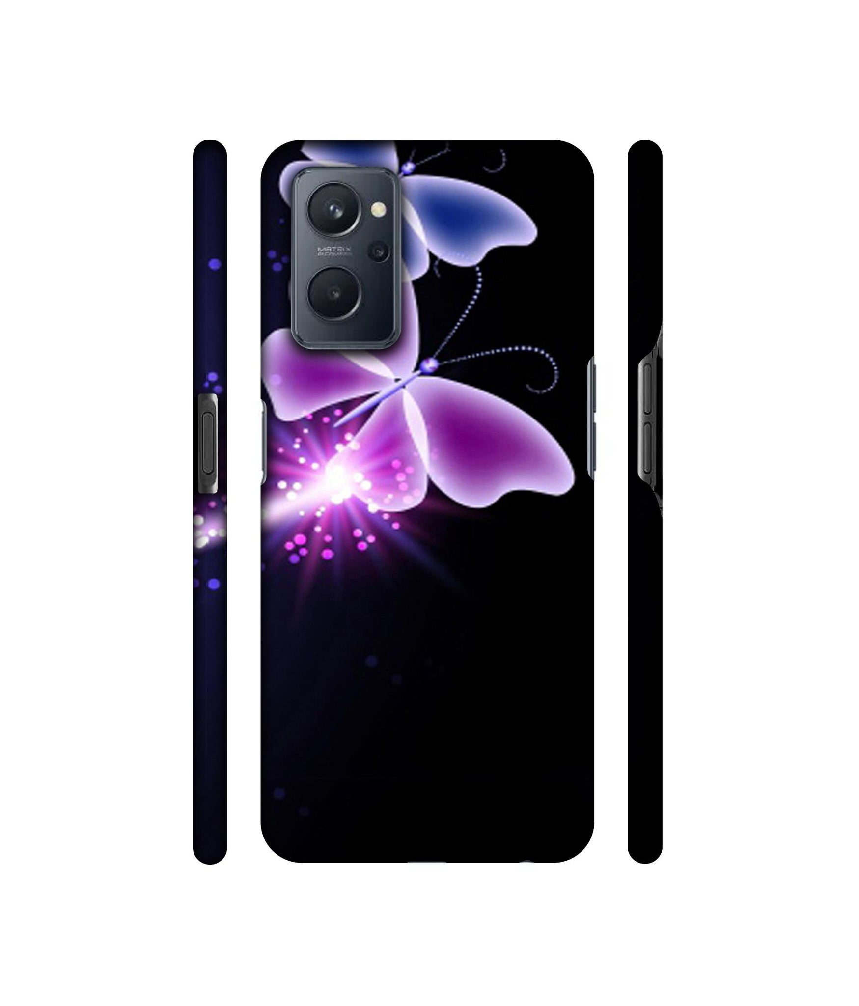 Neon Butterfly Light Abstract Shine Designer Hard Back Cover for Realme 9i 4G