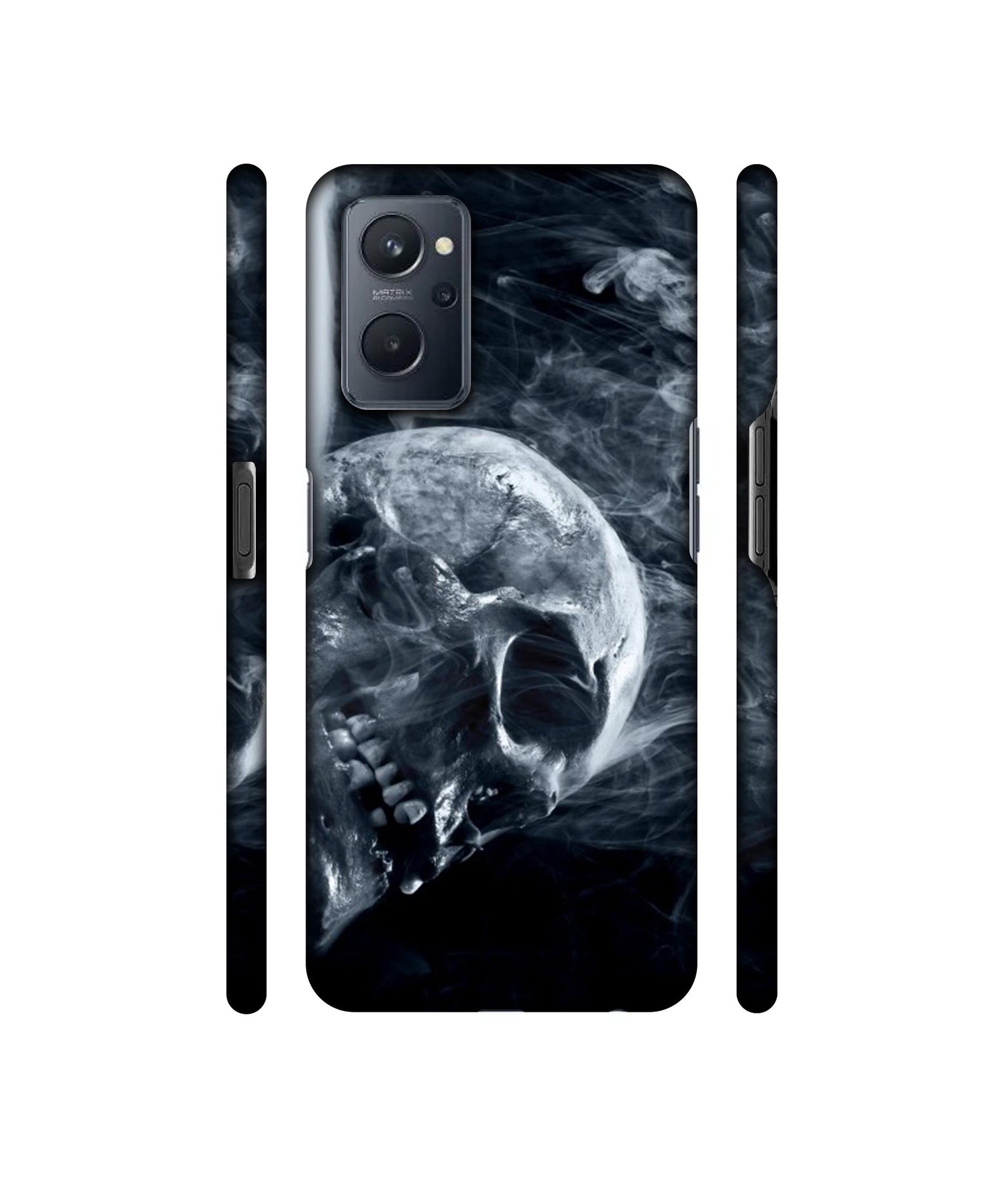 Skull Smoke Blue Scary Death Designer Hard Back Cover for Realme 9i 4G