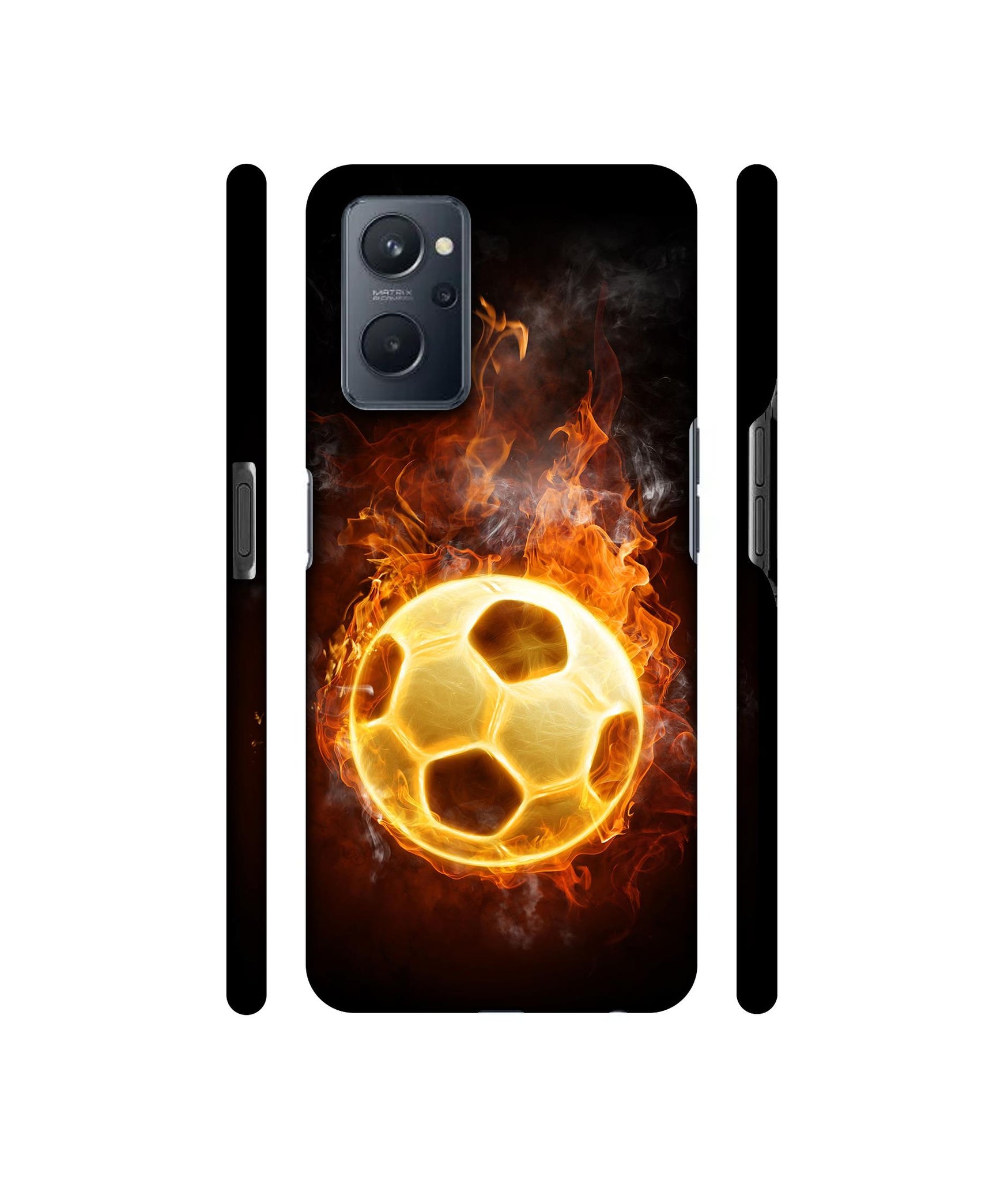Football & Fire Designer Hard Back Cover for Realme 9i 4G