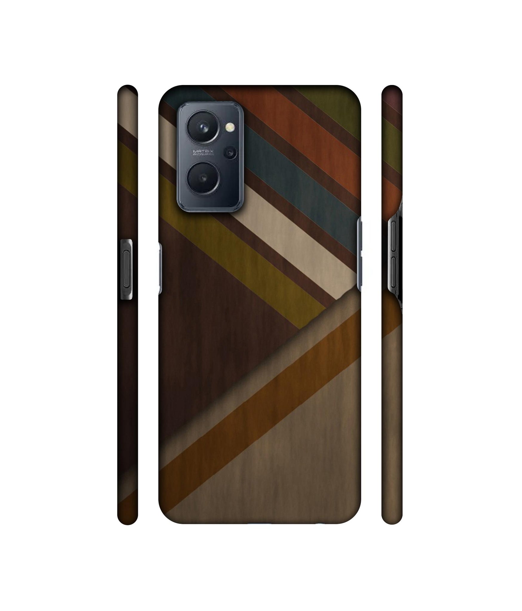Colorful Wooden Pattern Designer Hard Back Cover for Realme 9i 4G