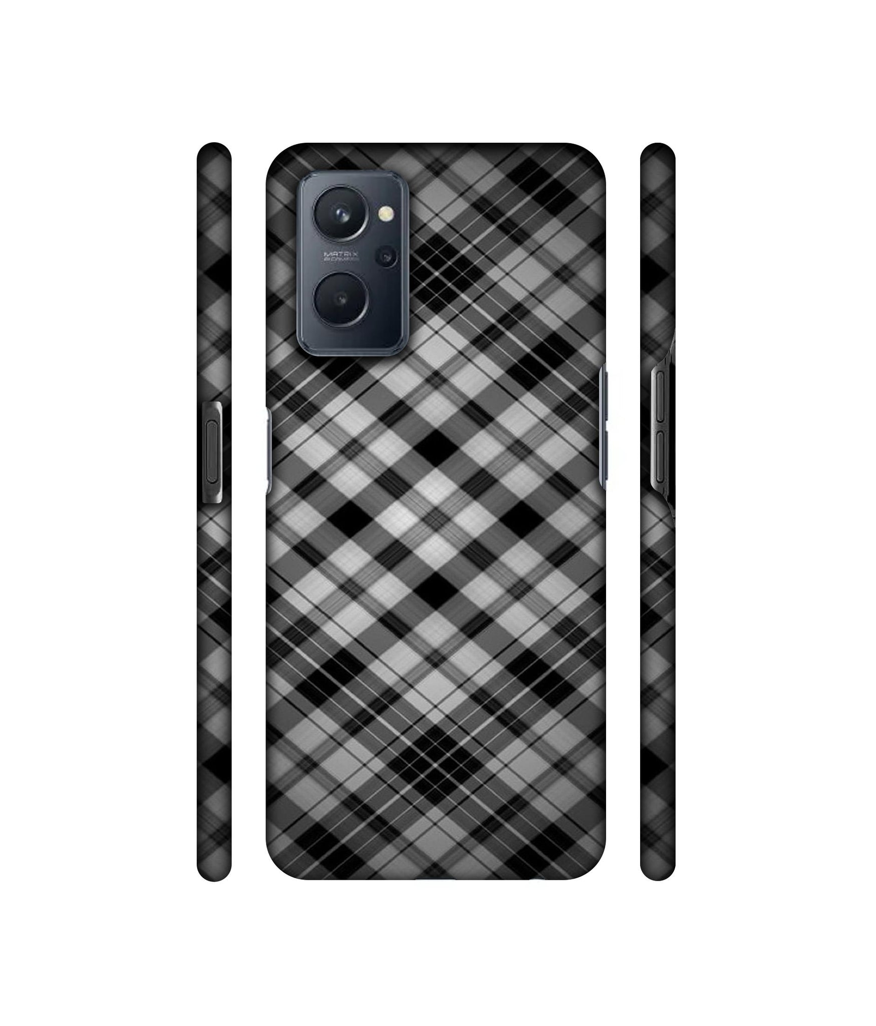 Black Stripes Pattern Designer Hard Back Cover for Realme 9i 4G