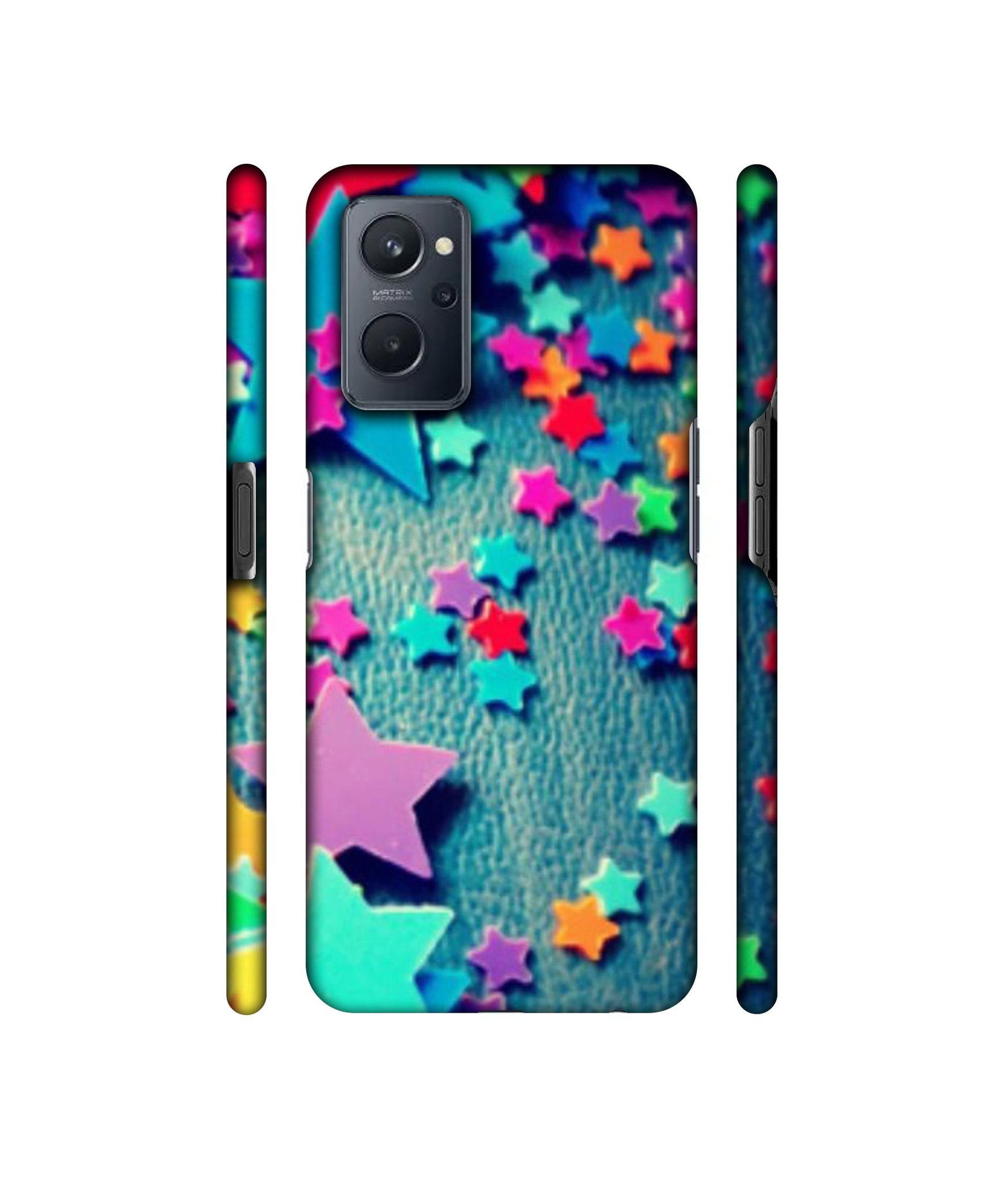 Colorful Stars Designer Hard Back Cover for Realme 9i 4G