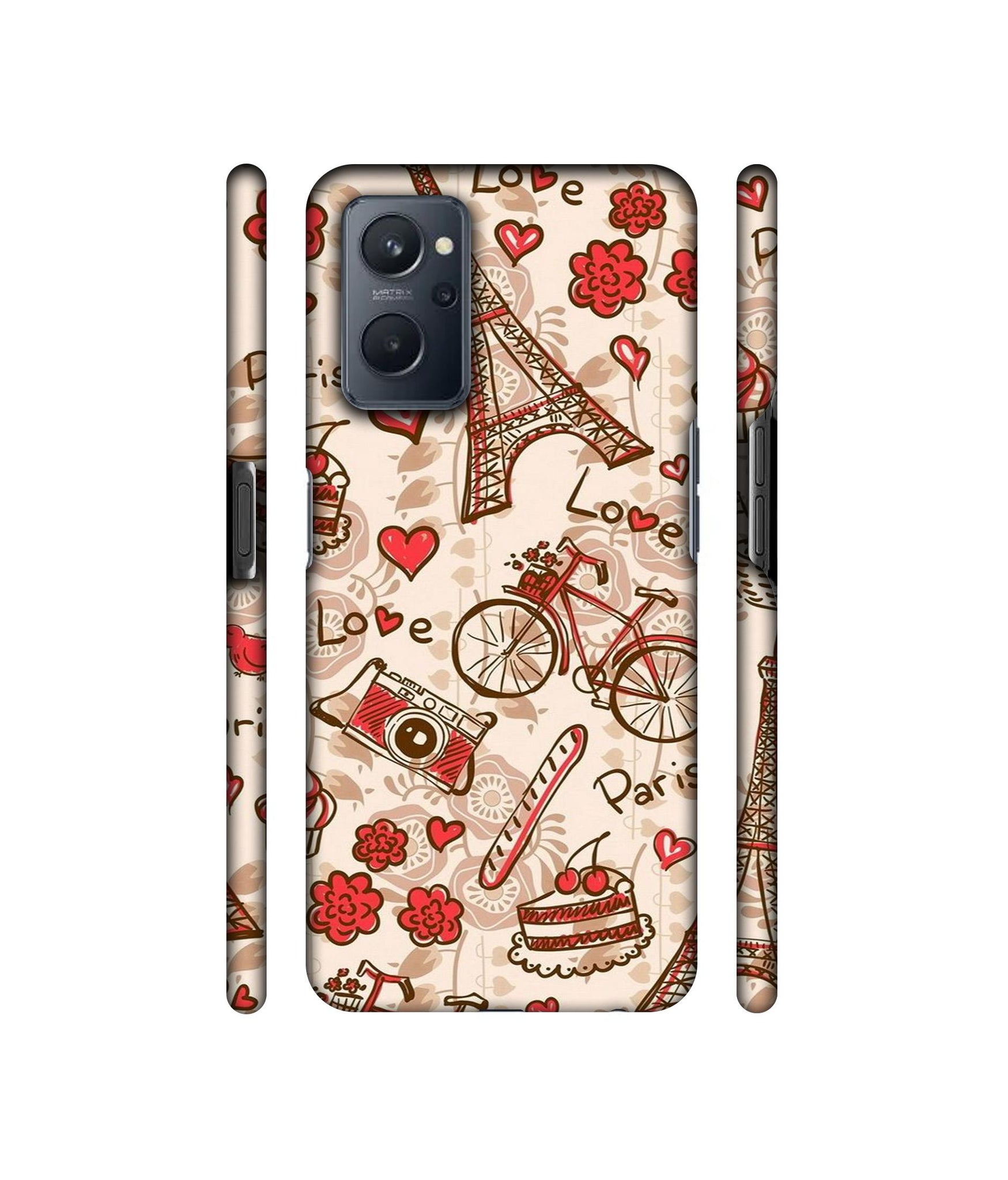Vintage Paris Designer Hard Back Cover for Realme 9i 4G