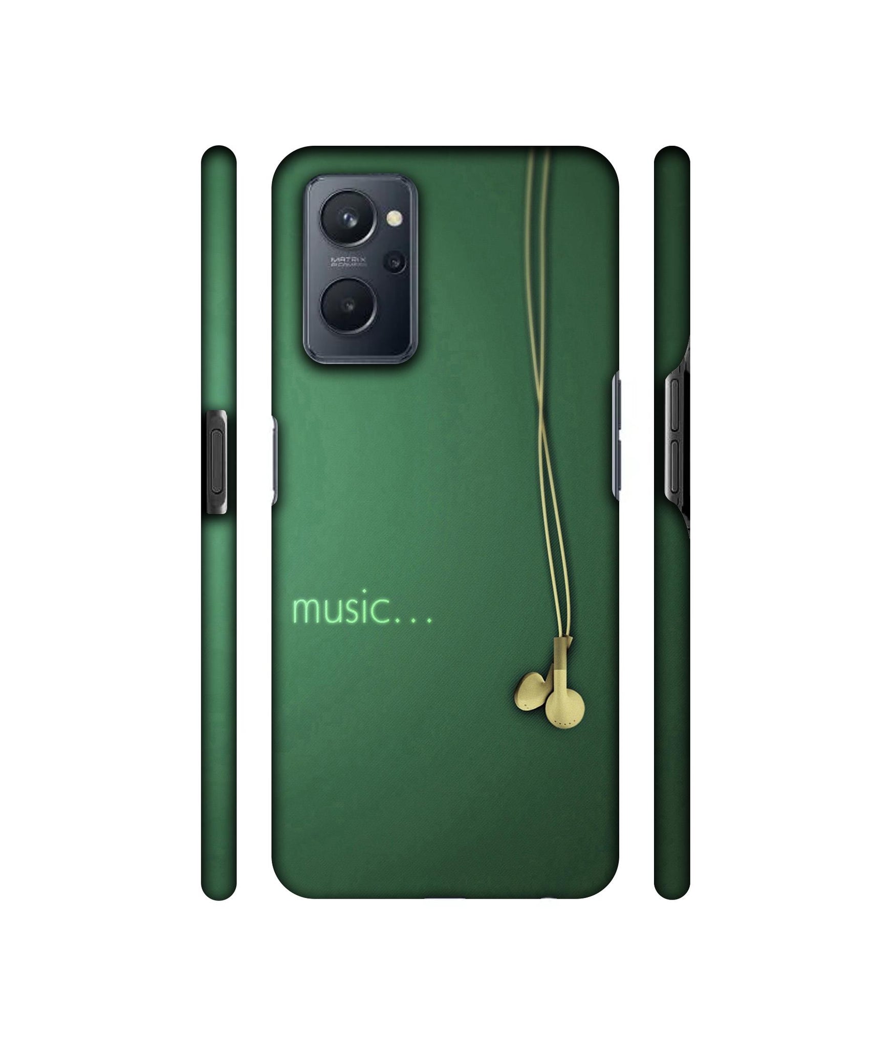 Headphone Music Designer Hard Back Cover for Realme 9i 4G