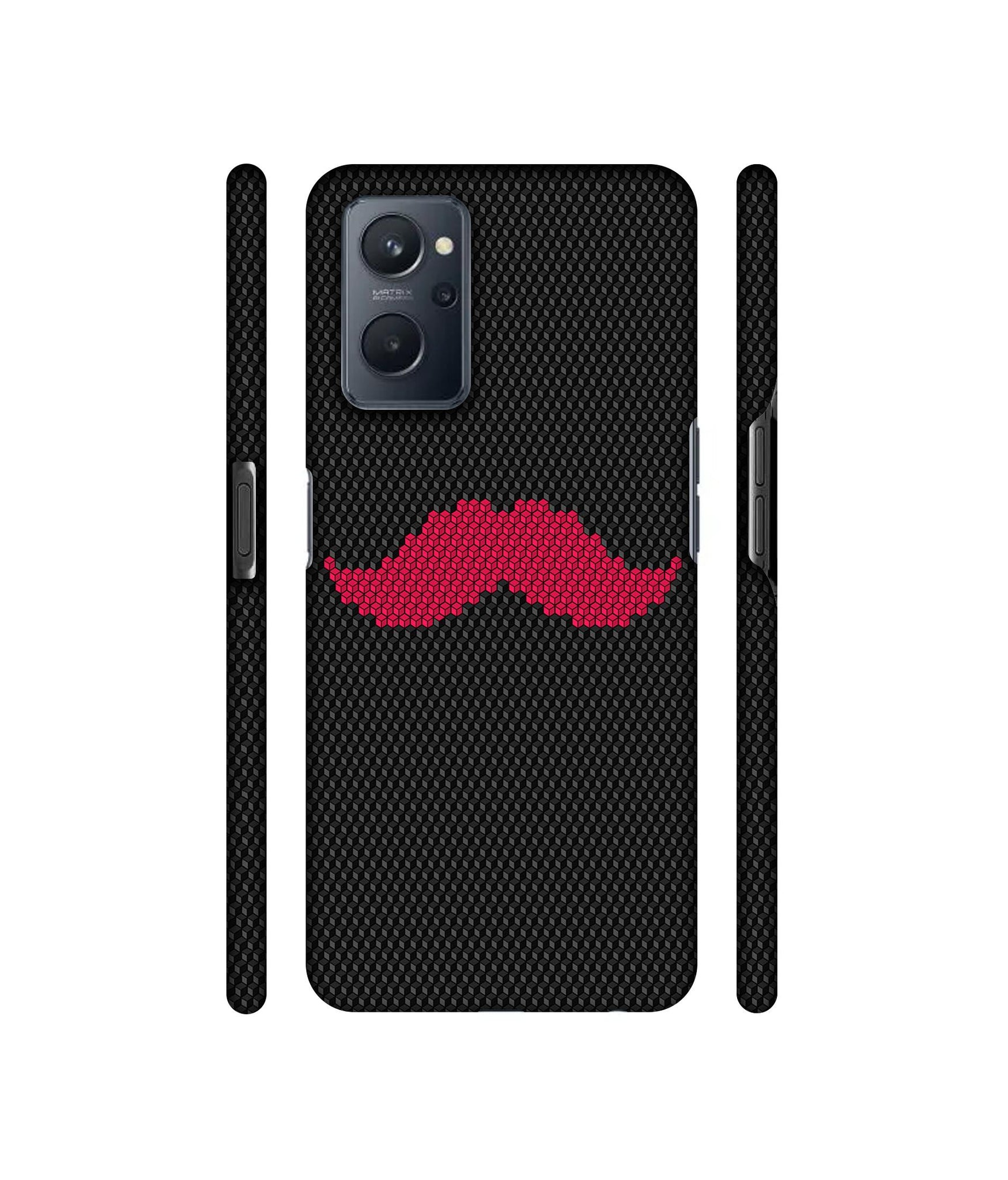 Pink Mustache Pattern Designer Hard Back Cover for Realme 9i 4G