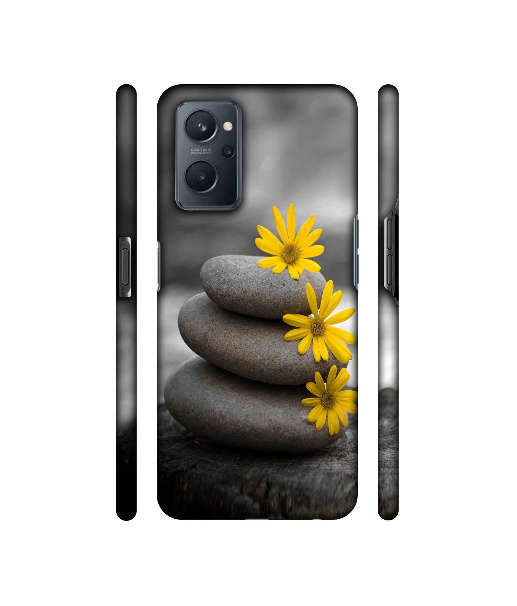 Stones And Flower Designer Hard Back Cover for Realme 9i 4G