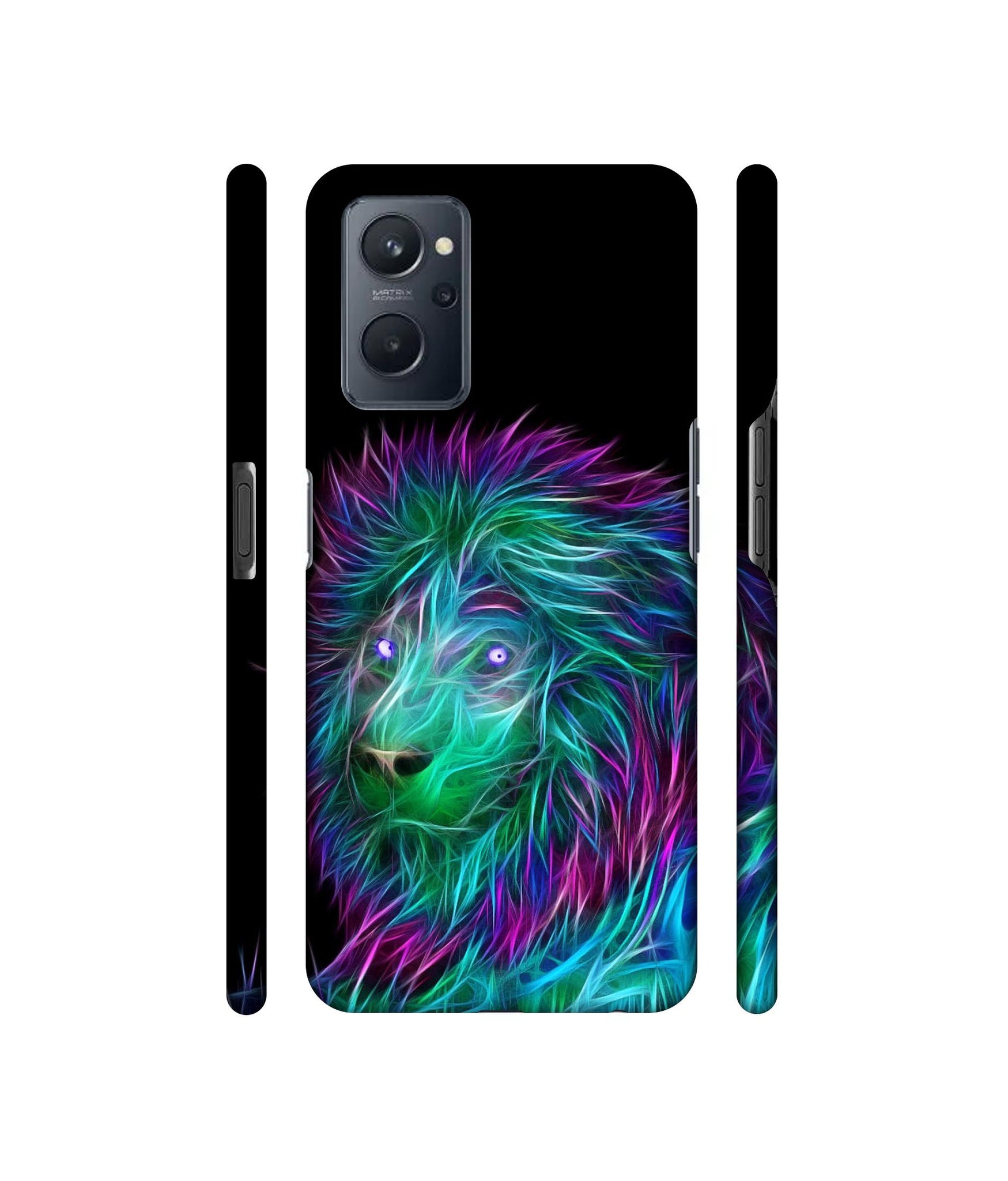 3D Lion Designer Hard Back Cover for Realme 9i 4G